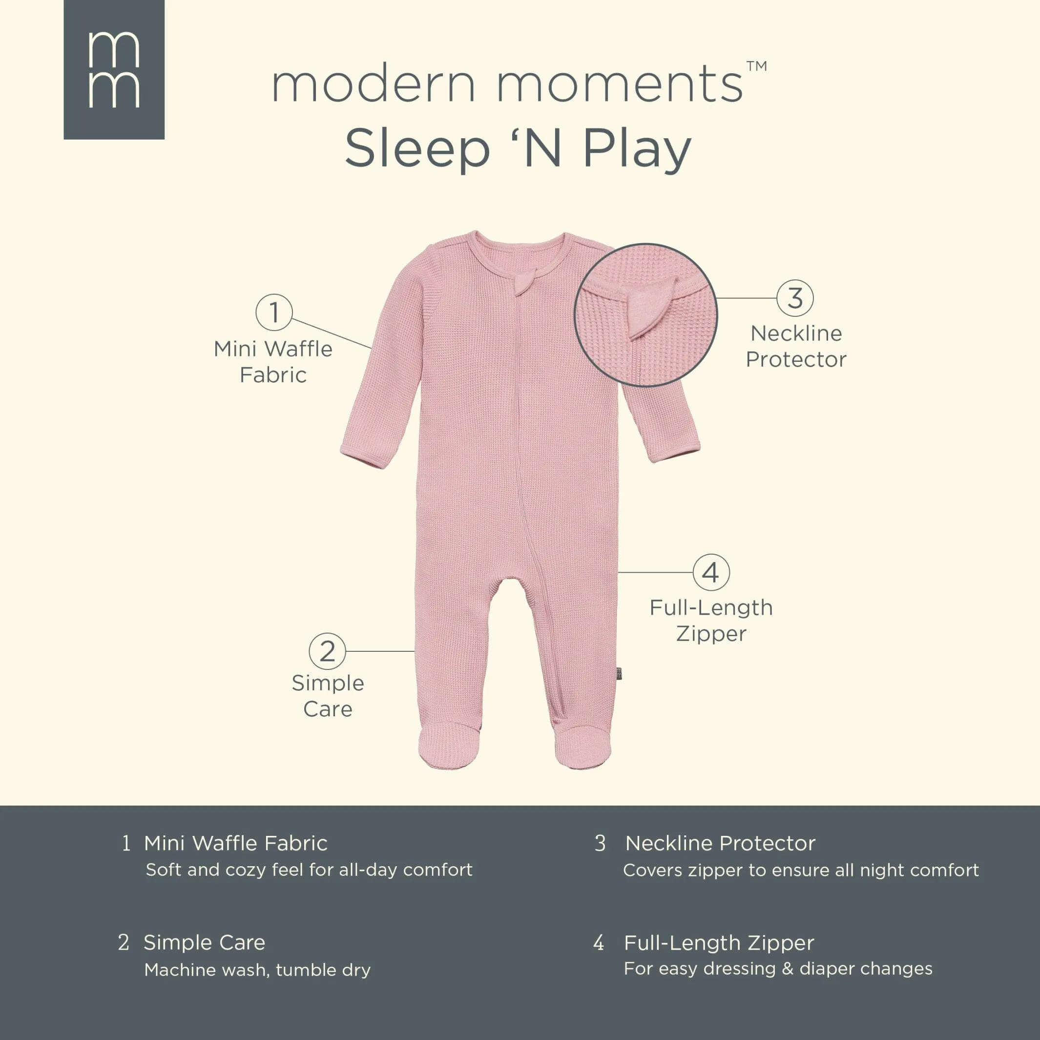 Baby Girls Pink Waffle Sleep 'N Play Gerber Childrenswea