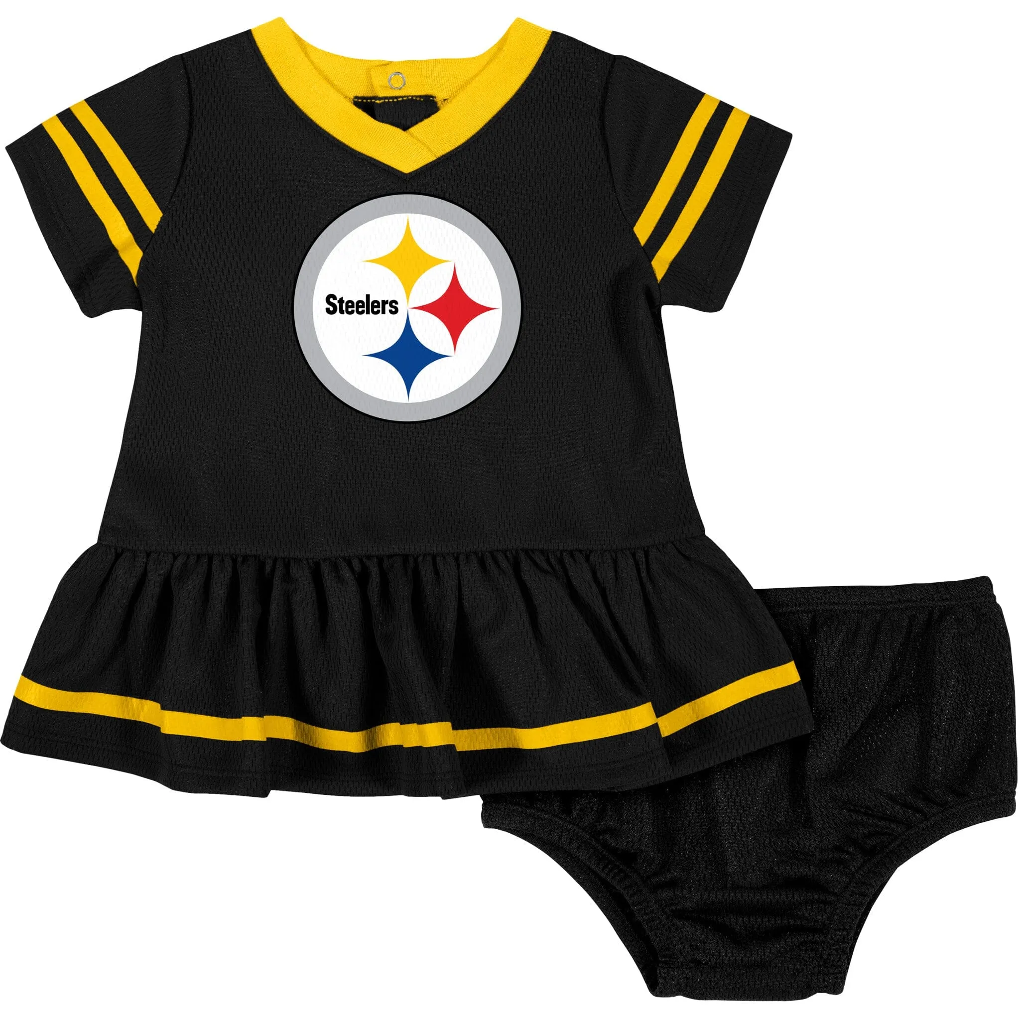 Baby Girls Pittsburgh Steelers Cheerleader Dress and Diaper Cover Set Gerber Childrenswea
