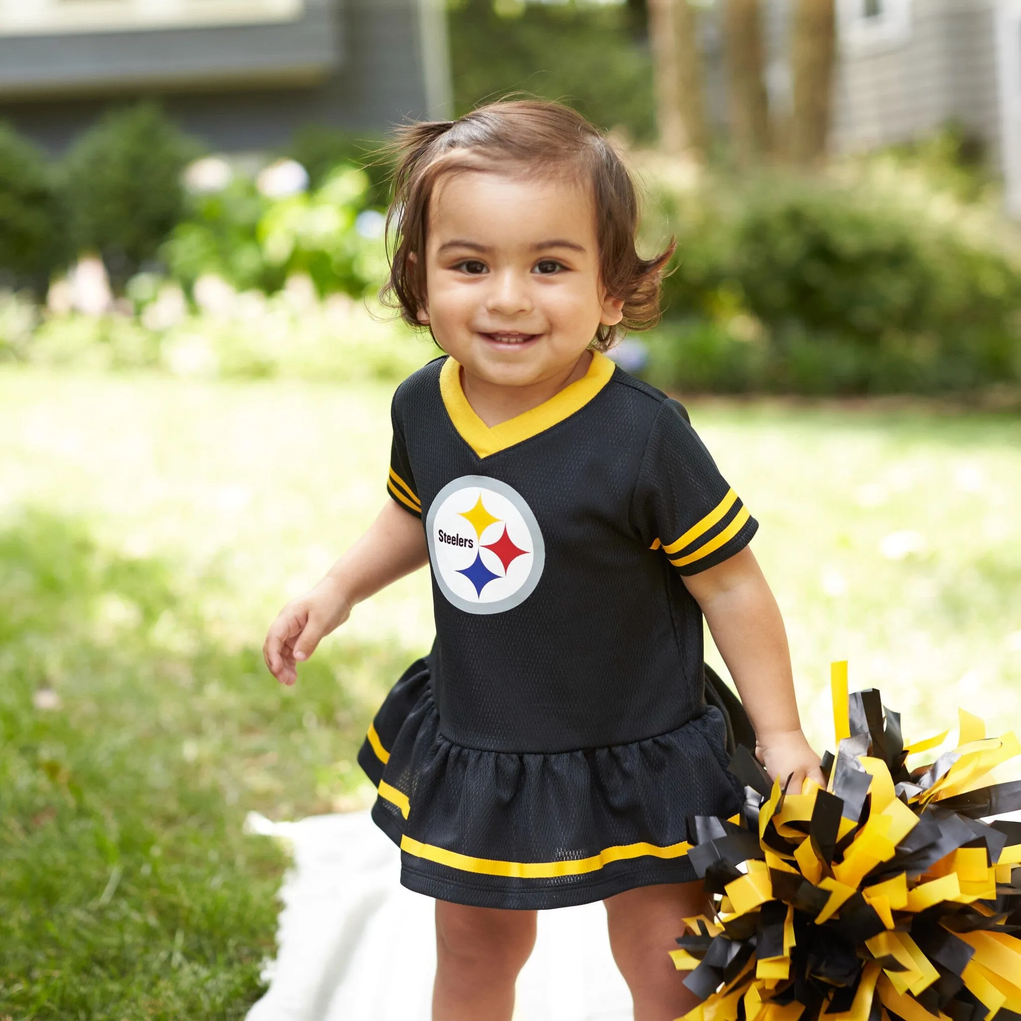 Baby Girls Pittsburgh Steelers Cheerleader Dress and Diaper Cover Set Gerber Childrenswea