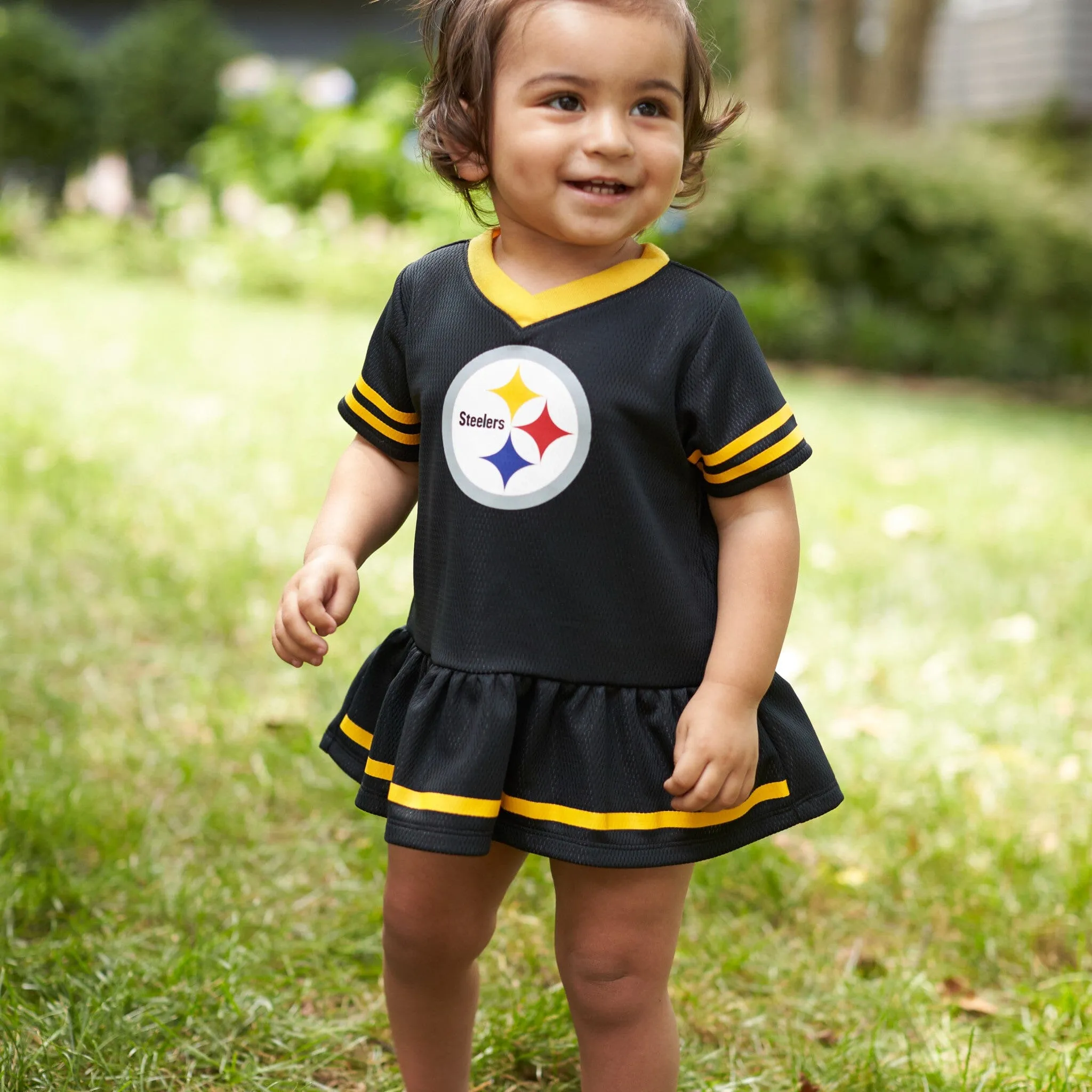 Baby Girls Pittsburgh Steelers Cheerleader Dress and Diaper Cover Set Gerber Childrenswea