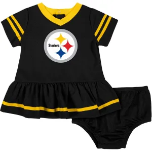 Baby Girls Pittsburgh Steelers Cheerleader Dress and Diaper Cover Set Gerber Childrenswea