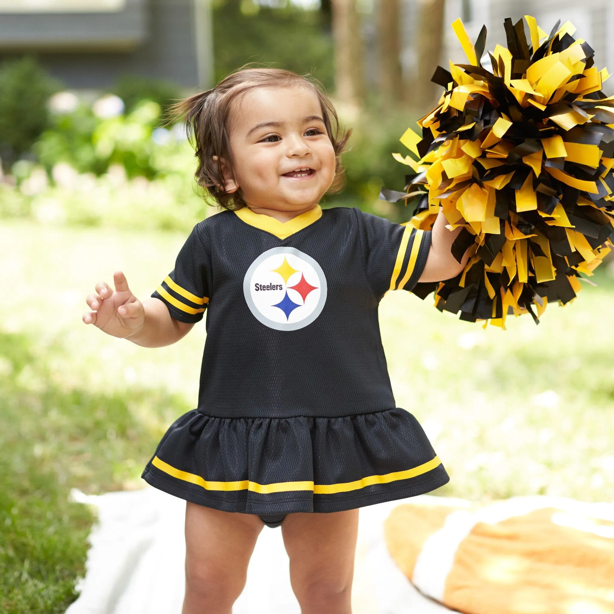 Baby Girls Pittsburgh Steelers Cheerleader Dress and Diaper Cover Set Gerber Childrenswea