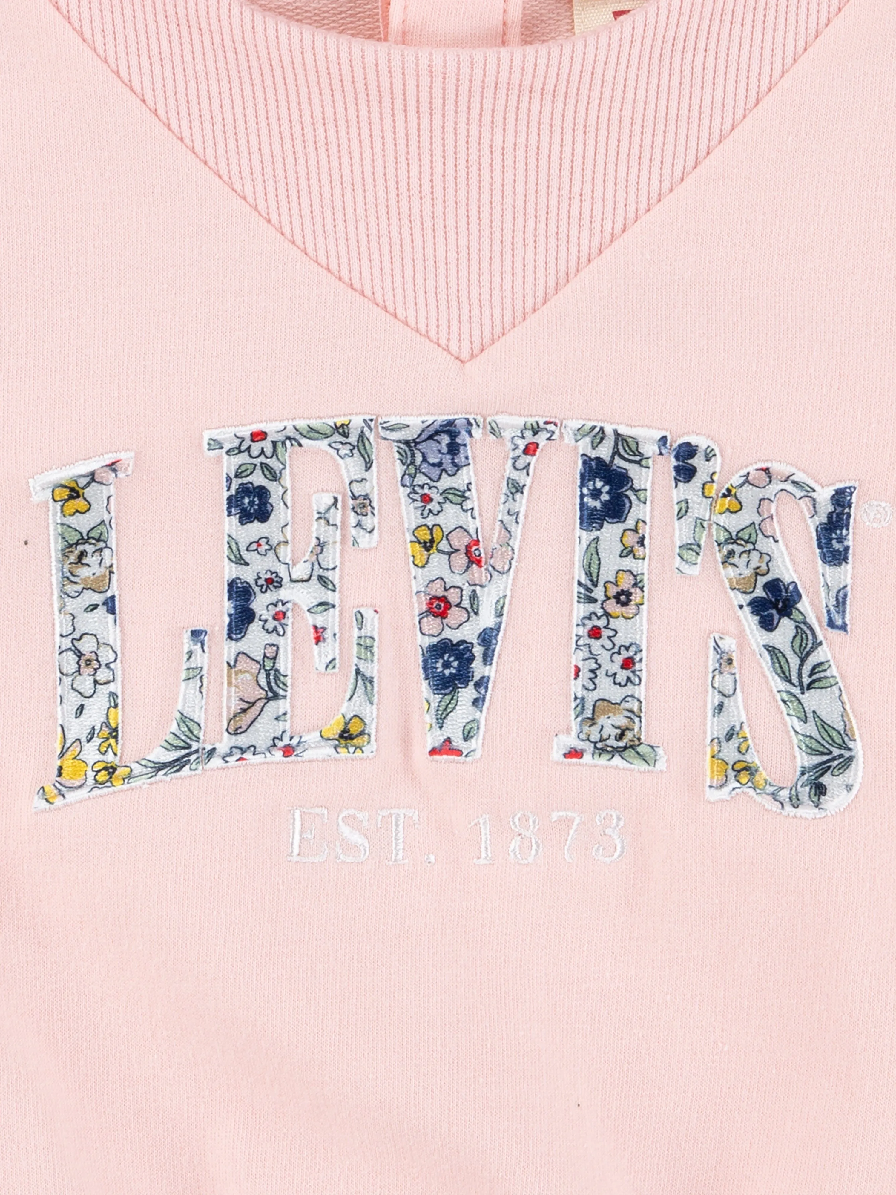 Baby Girls Pleated Sleeve Sweatshirt in Pink