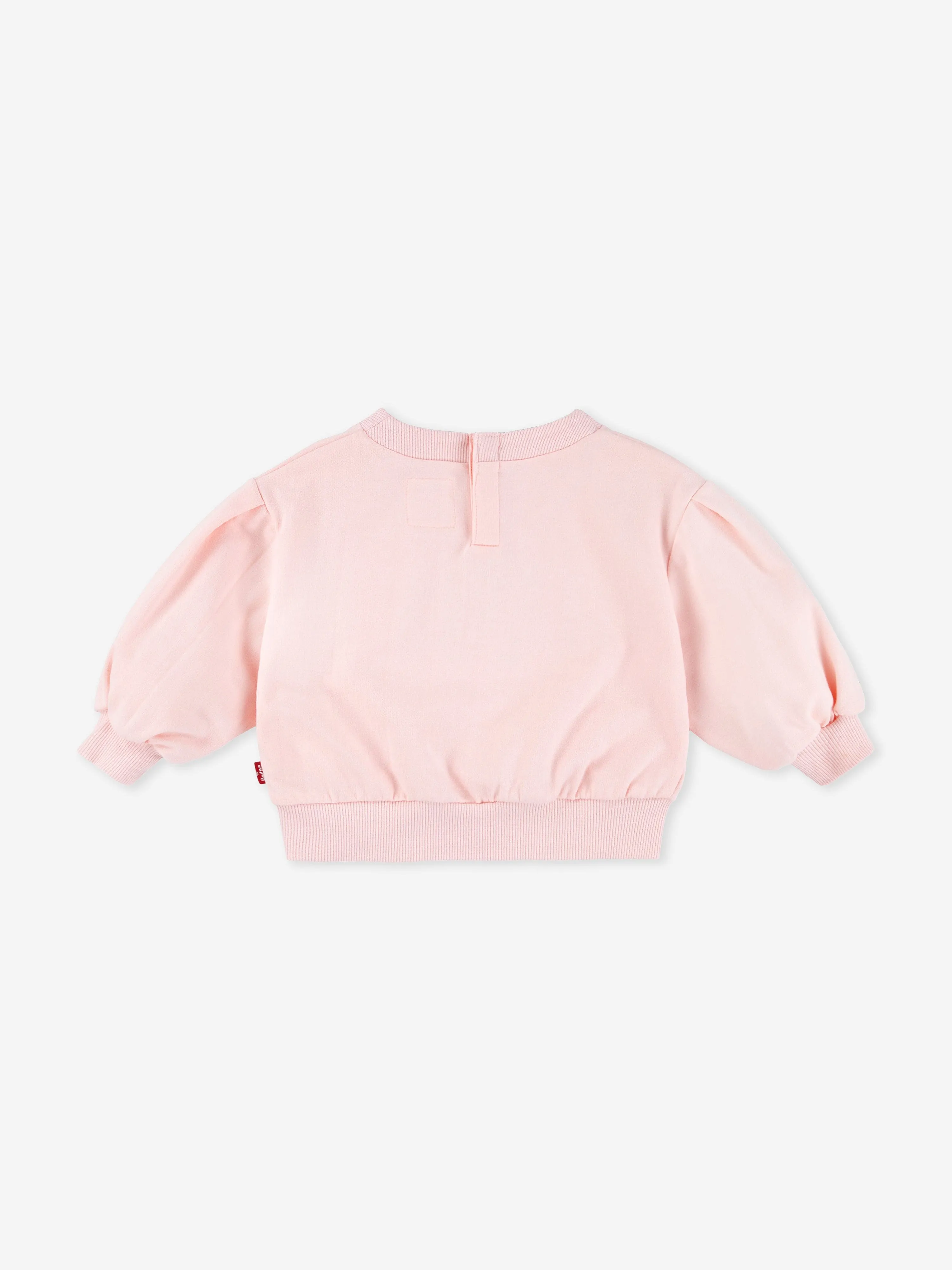 Baby Girls Pleated Sleeve Sweatshirt in Pink