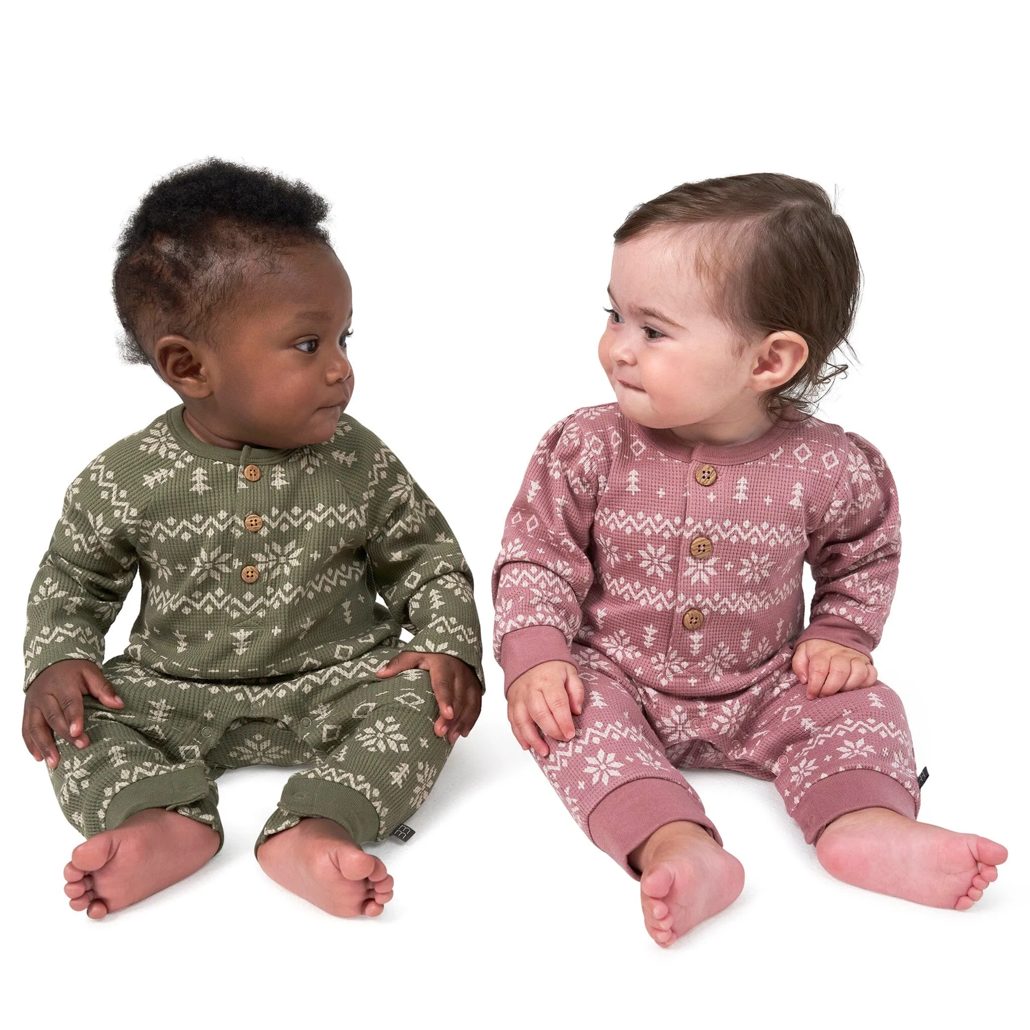 Baby Girls Rose Fair Isle Waffle Romper Gerber Childrenswea