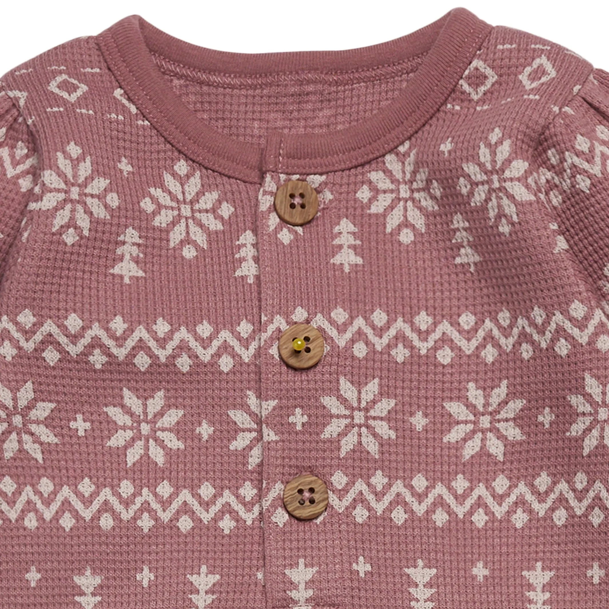 Baby Girls Rose Fair Isle Waffle Romper Gerber Childrenswea