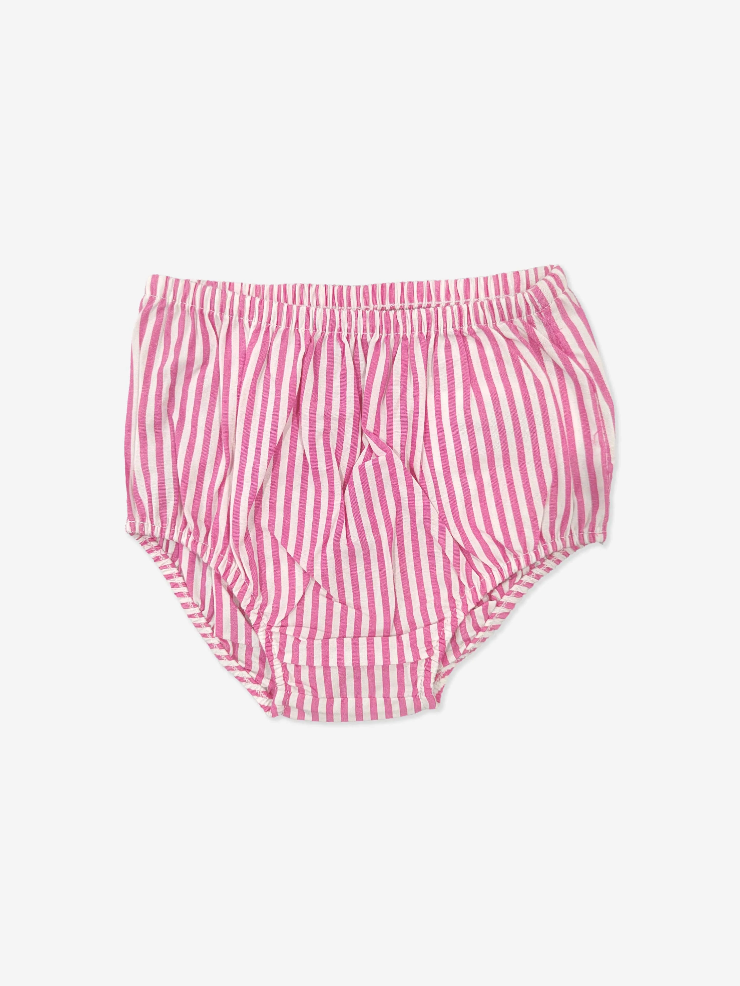 Baby Girls Striped Shirt Dress in Pink