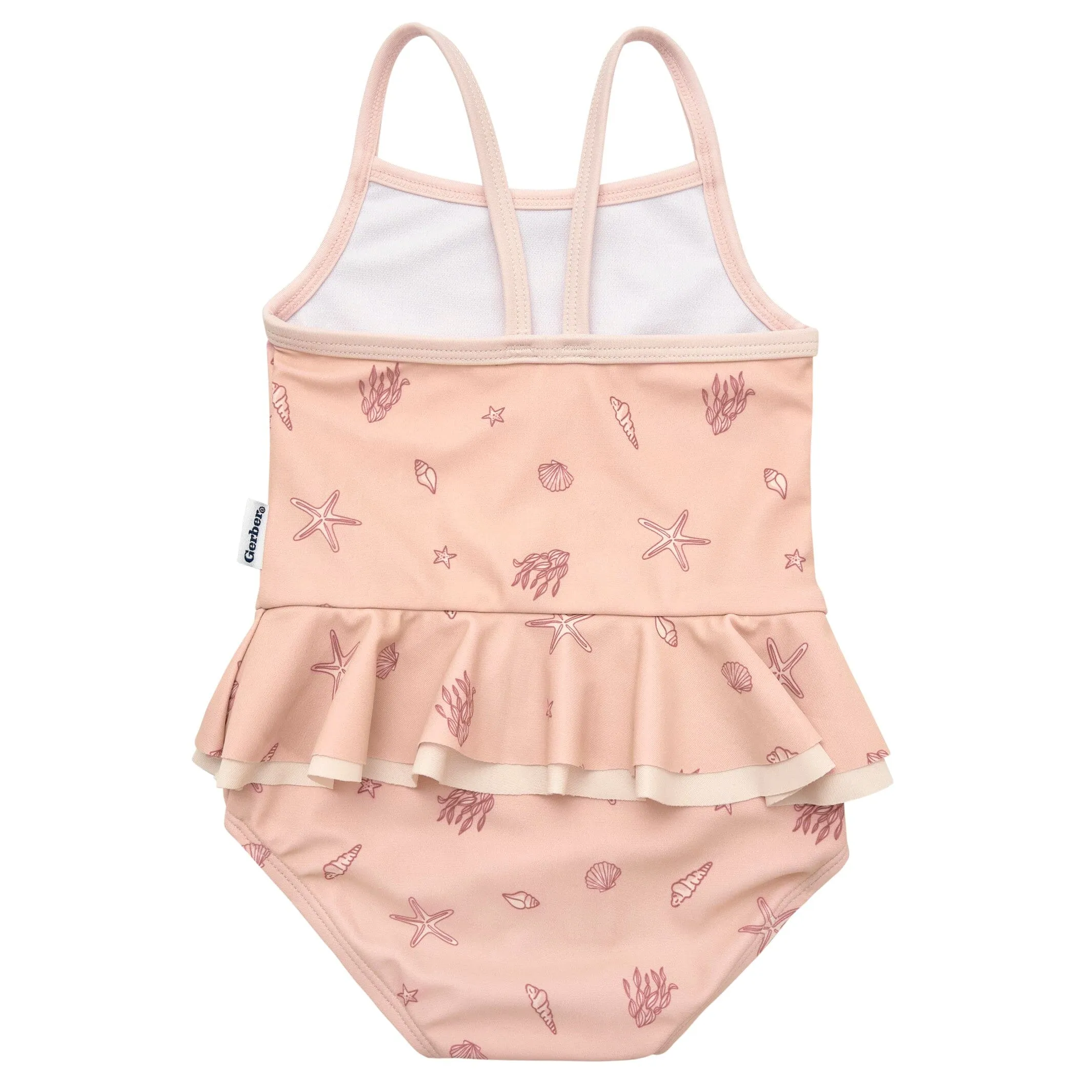 Baby Girls UPF 50  Seashells One-Piece Swimsuit Gerber Childrenswea