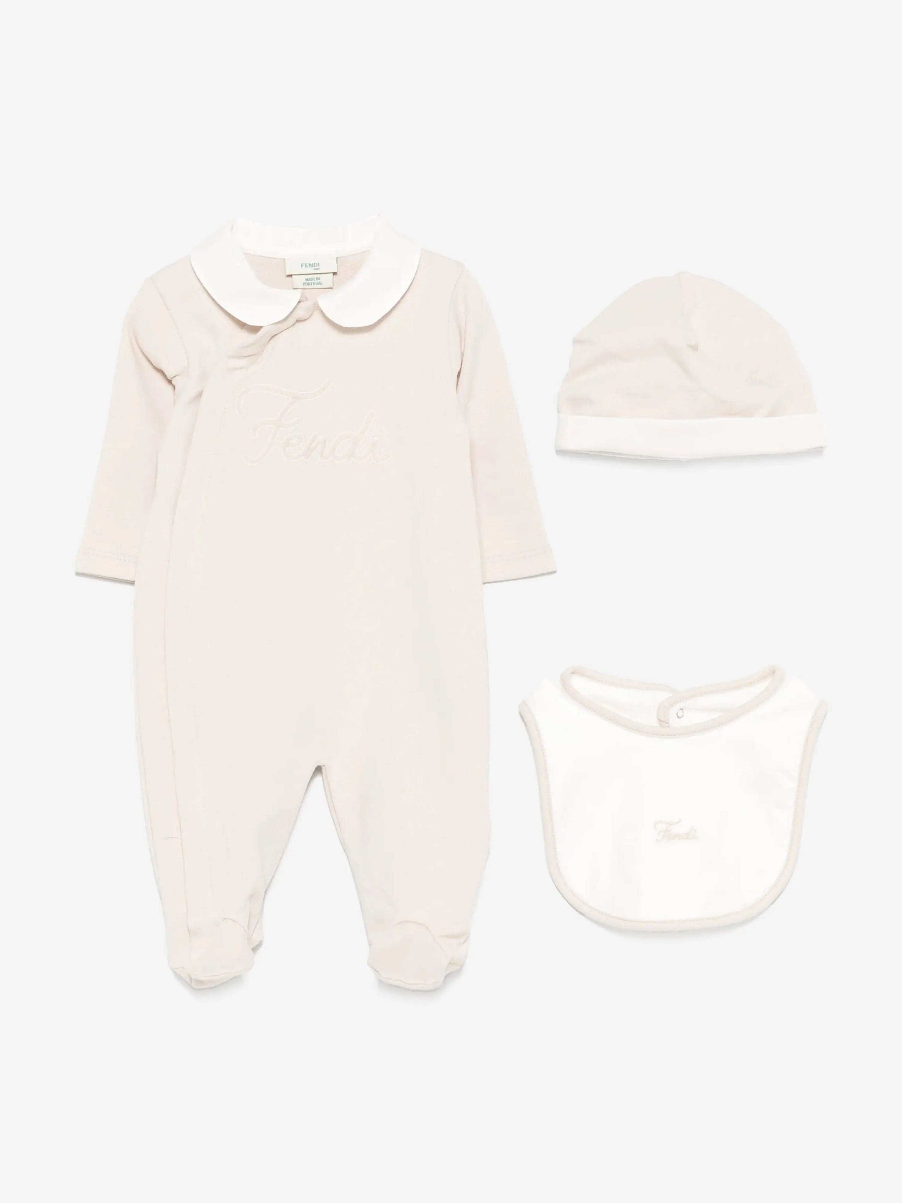Baby Logo Babygrow Set in Beige