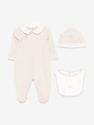 Baby Logo Babygrow Set in Beige