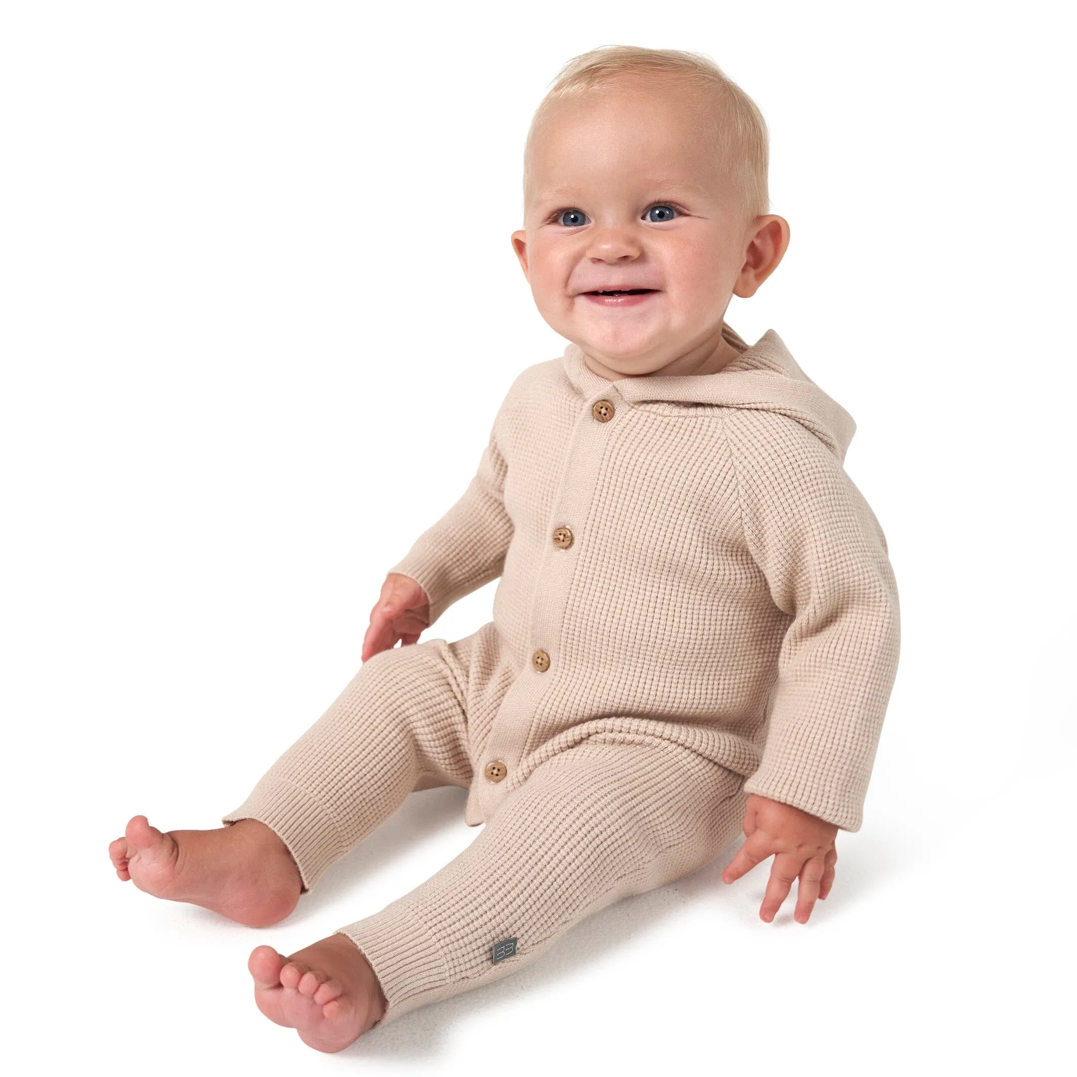 Baby Neutral Beige Hooded Sweater Romper Gerber Childrenswea
