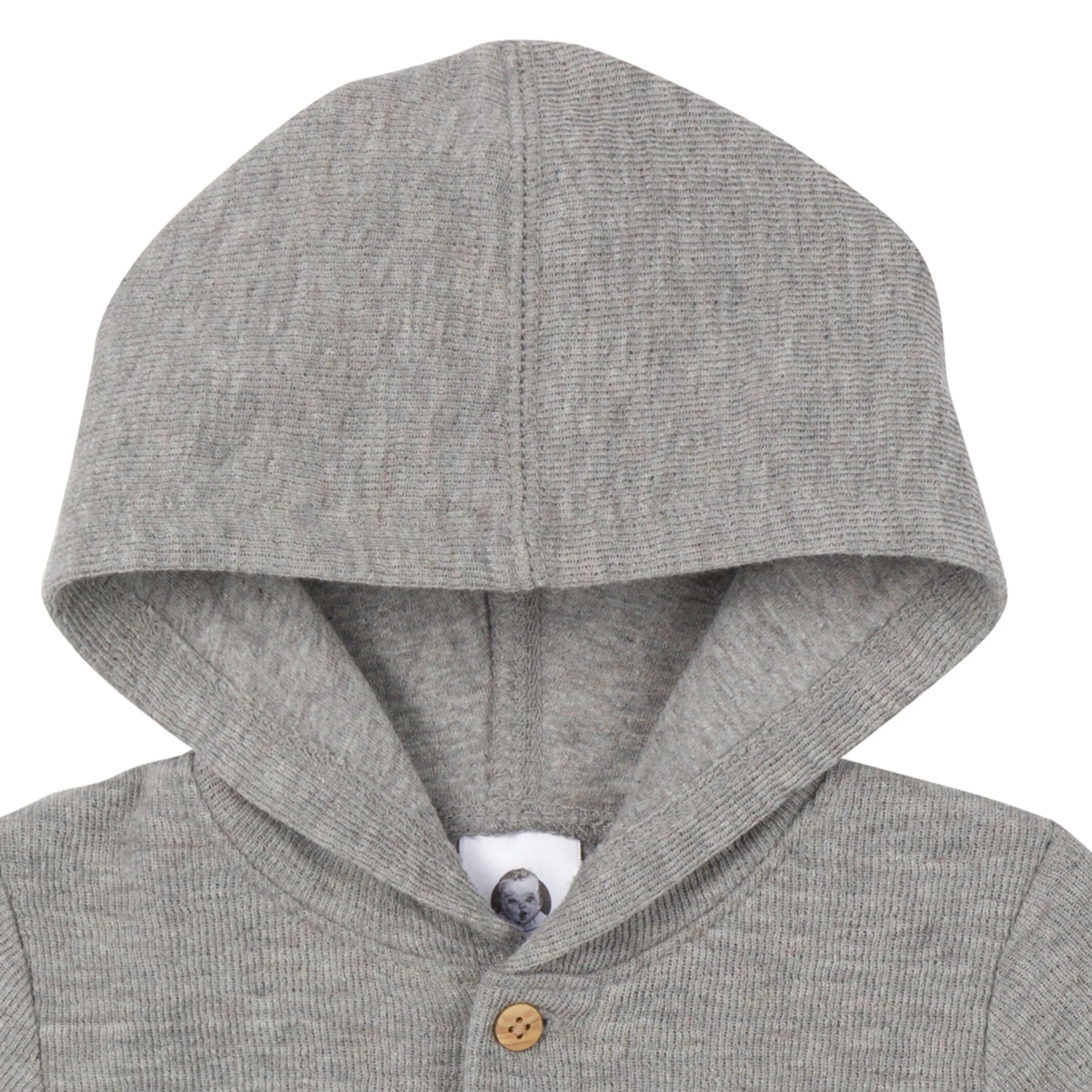 Baby Neutral Grey Heather Hooded Romper Gerber Childrenswea