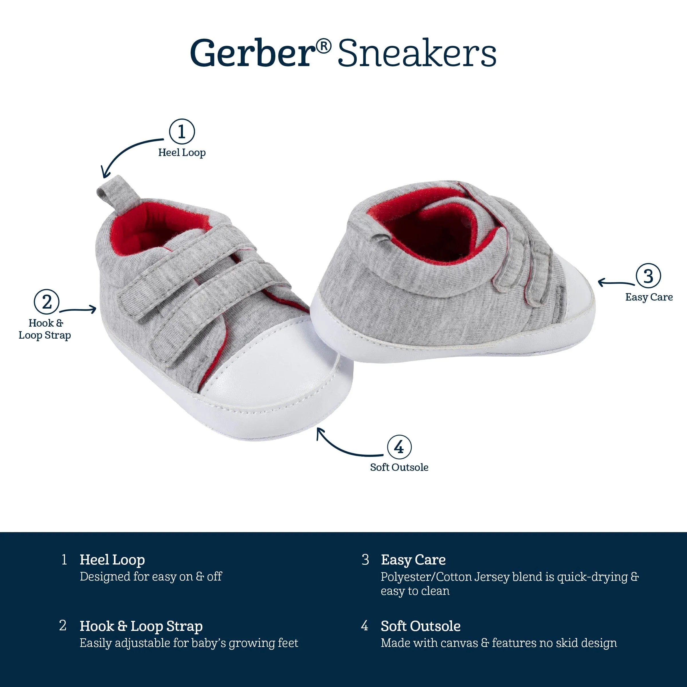 Baby Neutral Heather Gray Sneakers Gerber Childrenswea