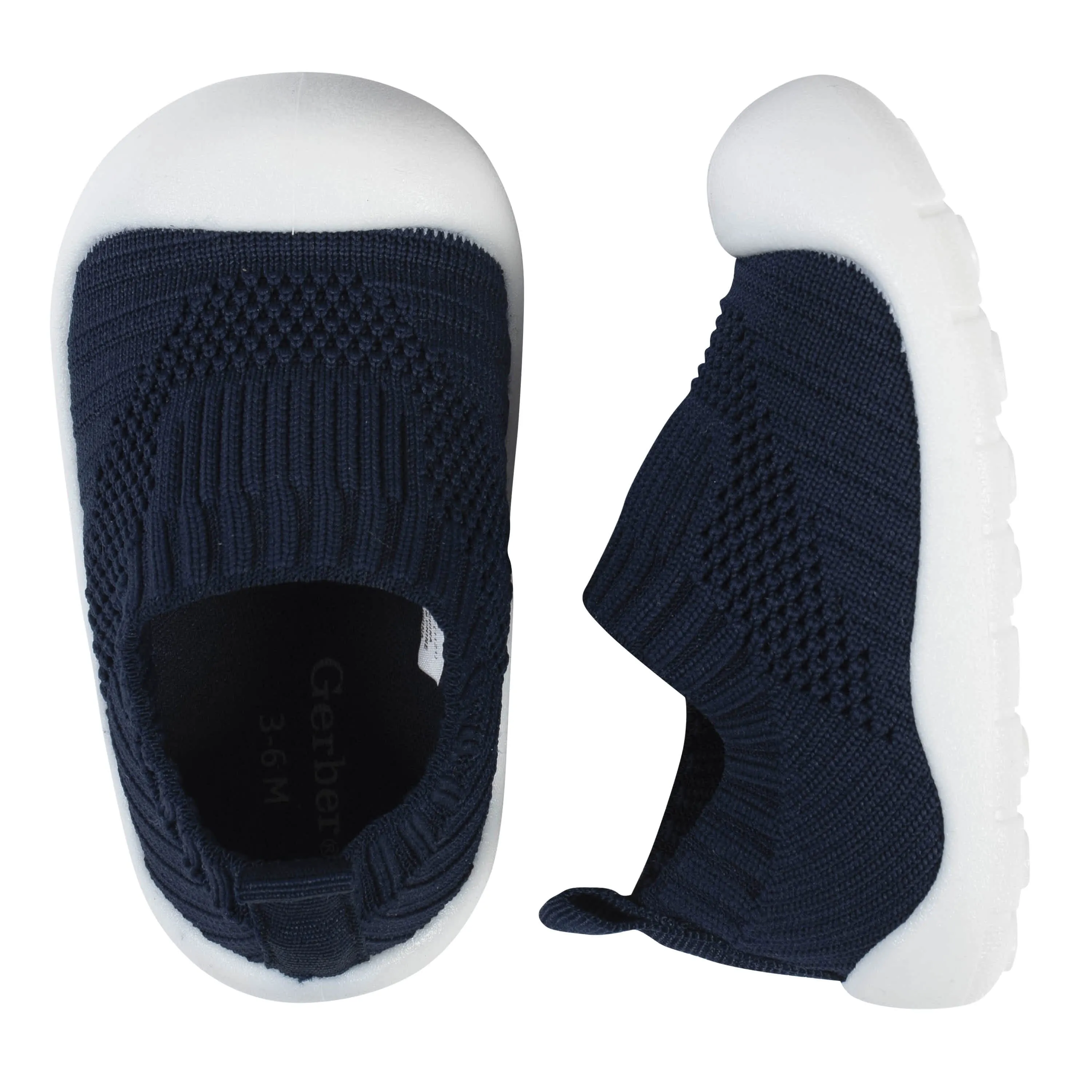 Baby Neutral Navy Stretchy Knit Slip-On Sneaker Gerber Childrenswea