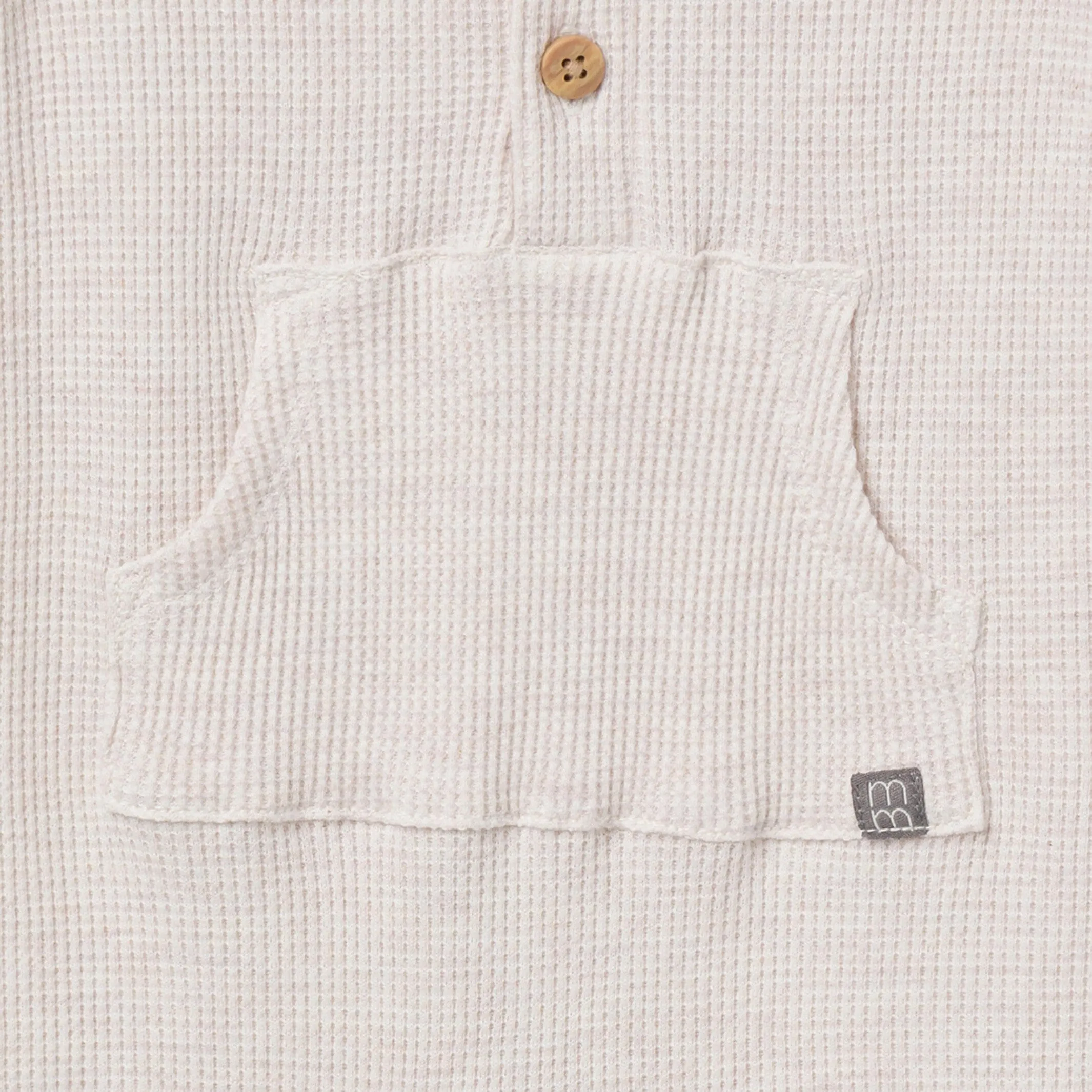 Baby Neutral Oatmeal Heather Kangaroo Pocket Waffle Romper Gerber Childrenswea