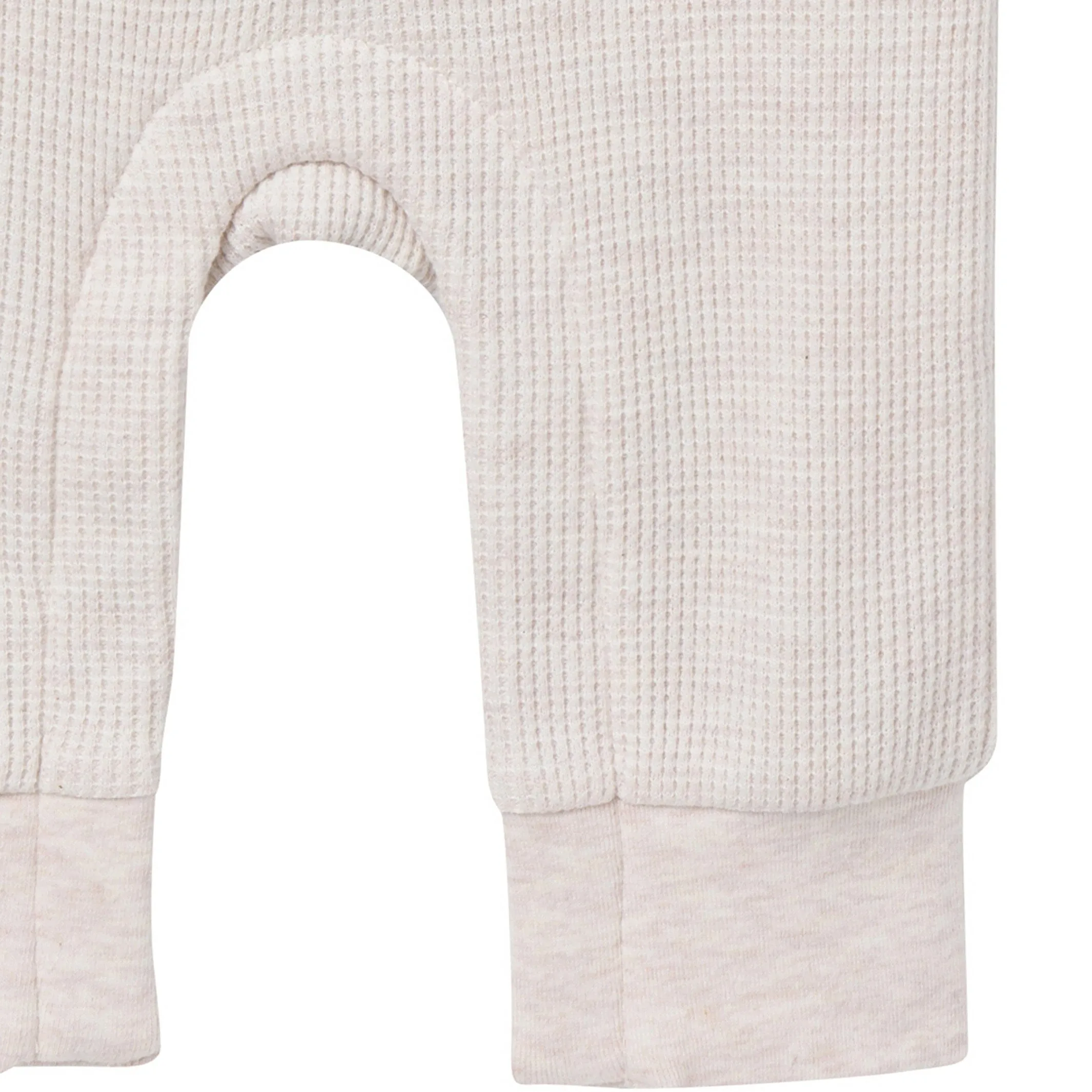 Baby Neutral Oatmeal Heather Kangaroo Pocket Waffle Romper Gerber Childrenswea
