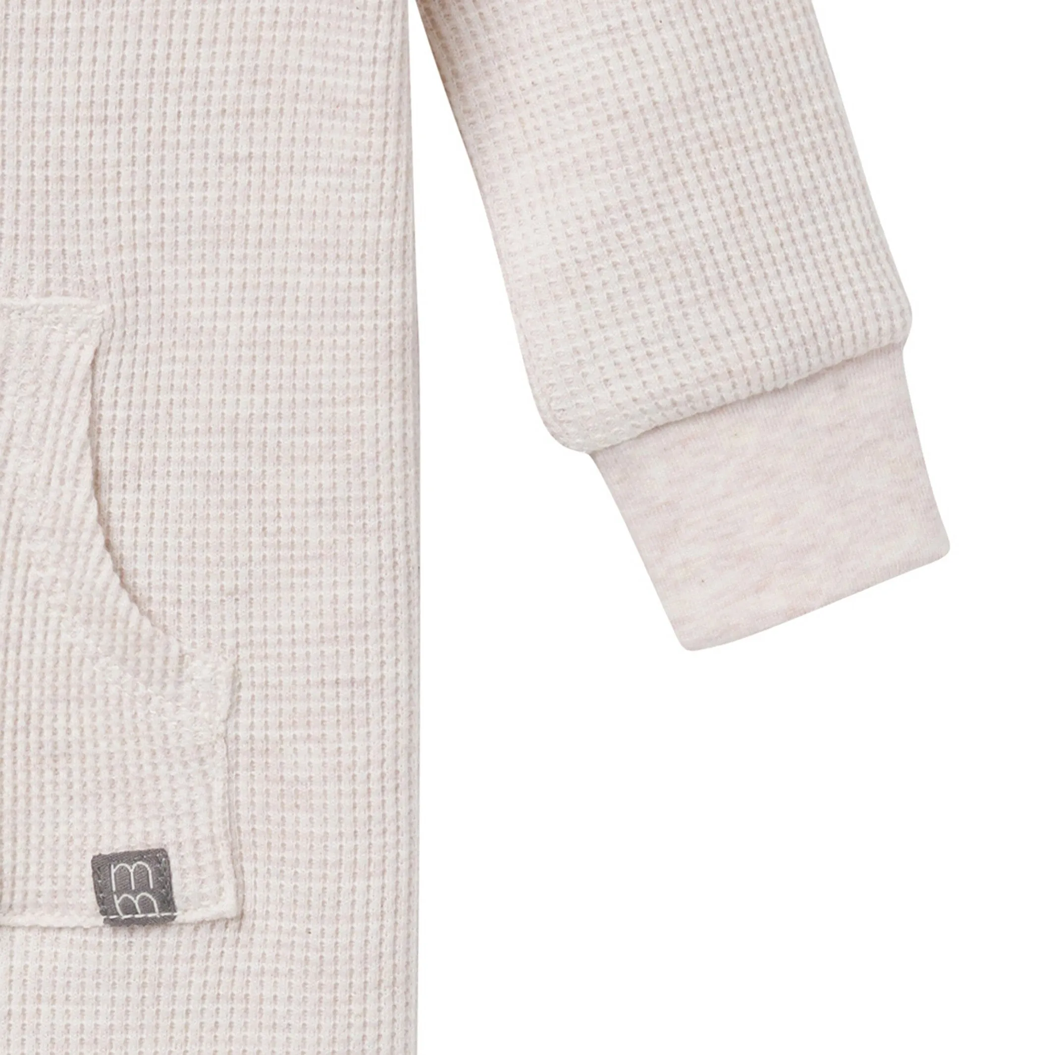 Baby Neutral Oatmeal Heather Kangaroo Pocket Waffle Romper Gerber Childrenswea