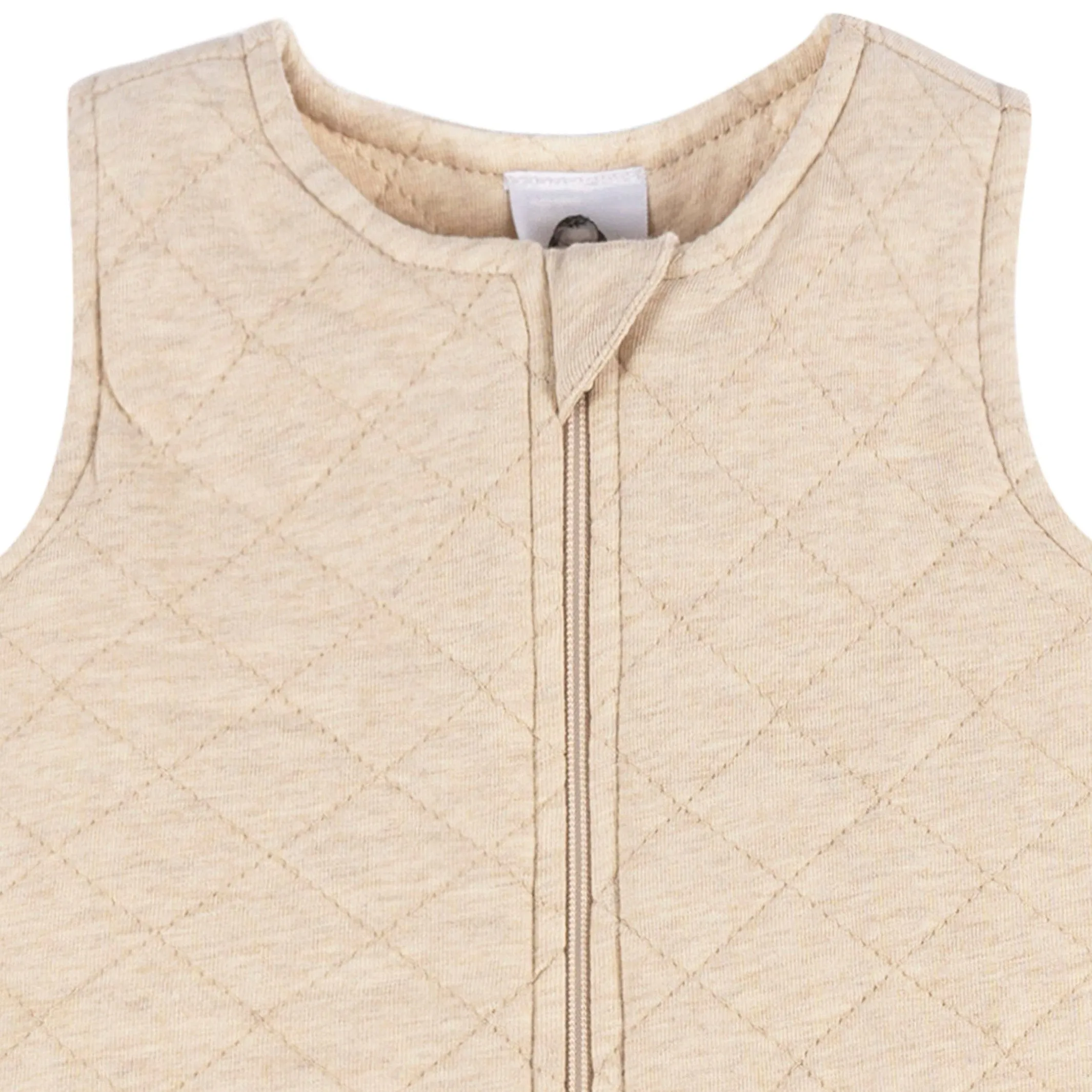 Baby Neutral Oatmeal Heather Quilted Jersey Wearable Blanket Gerber Childrenswea