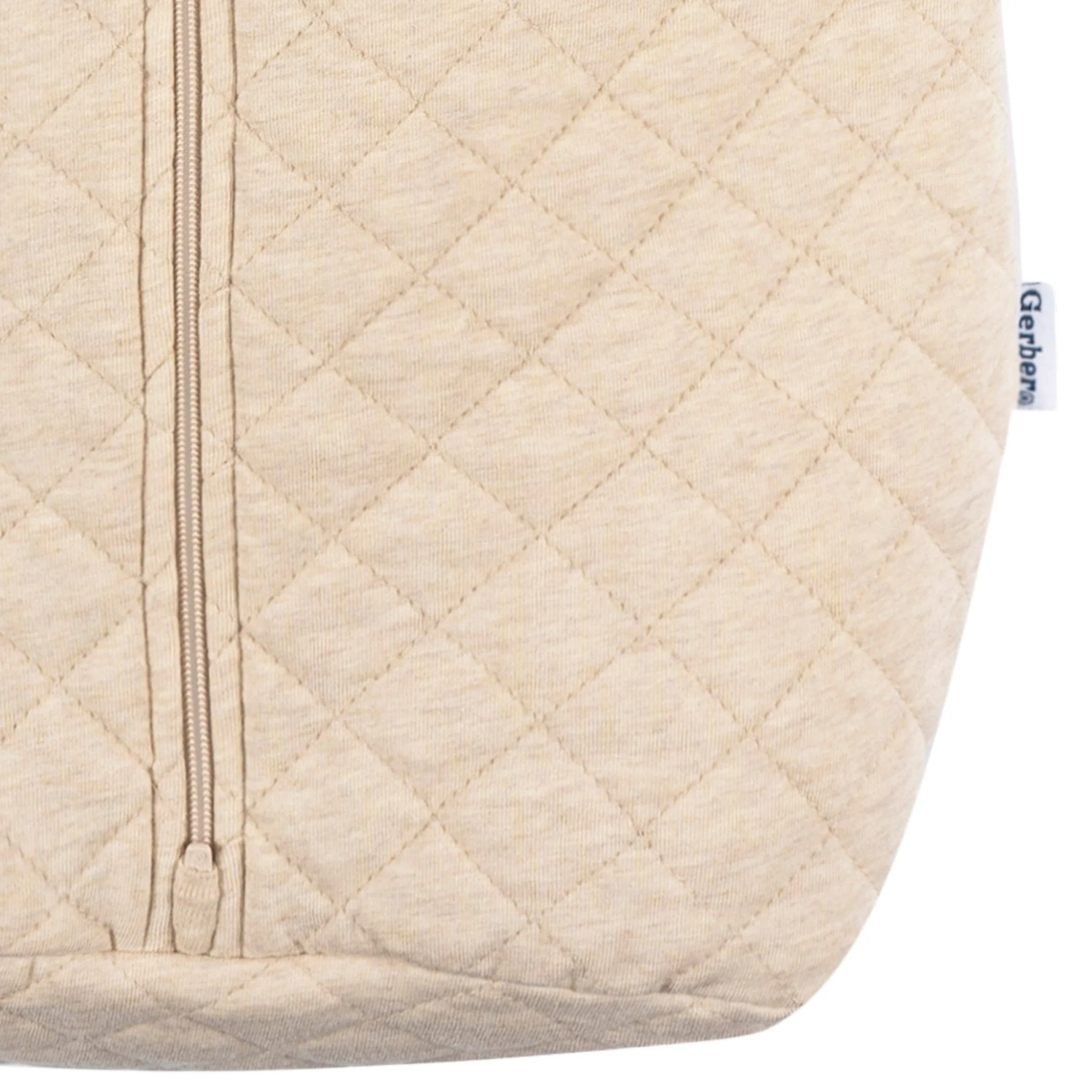 Baby Neutral Oatmeal Heather Quilted Jersey Wearable Blanket Gerber Childrenswea