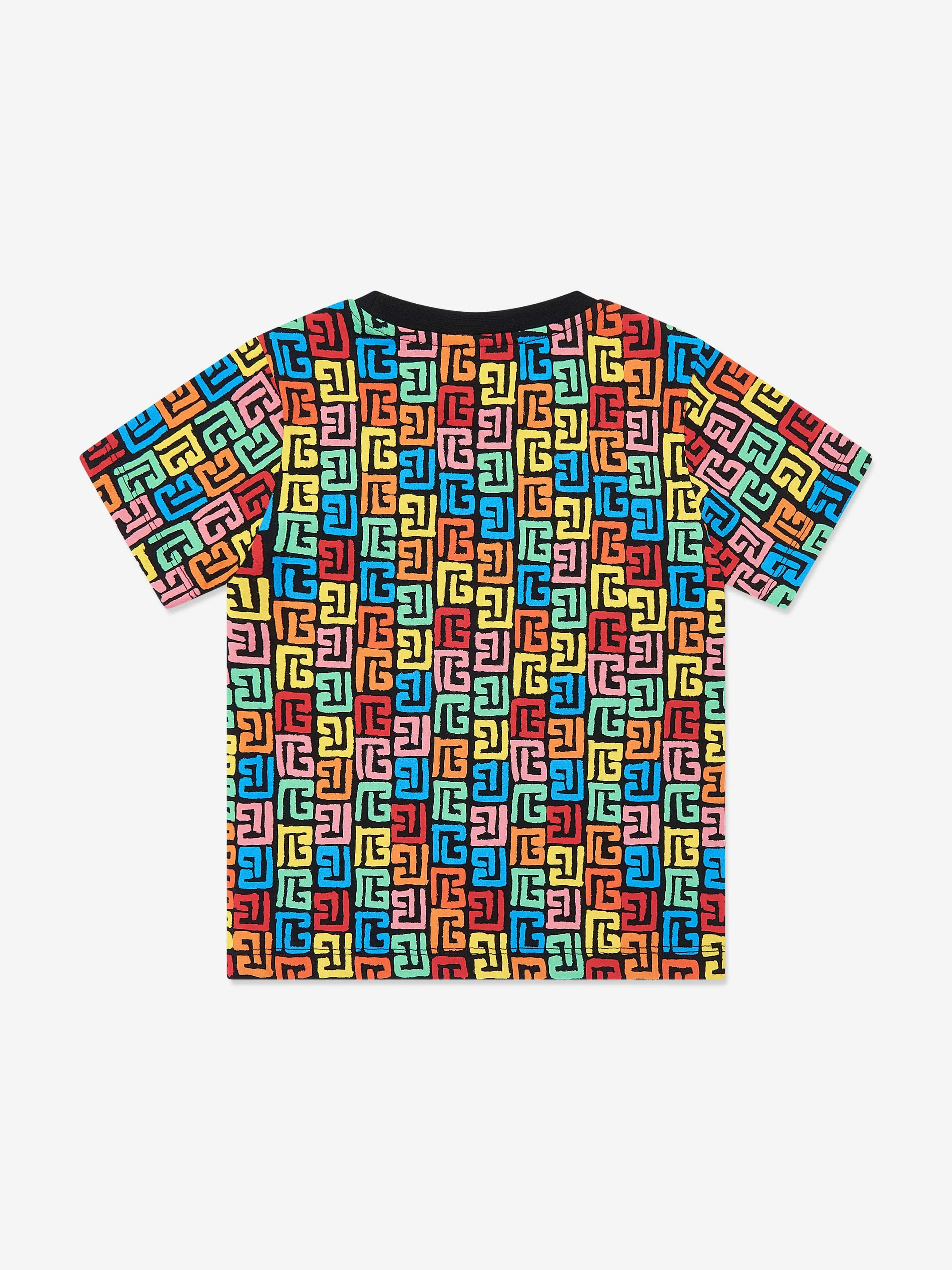 Balmain Kids Monogram Logo T-Shirt in Multicolour
