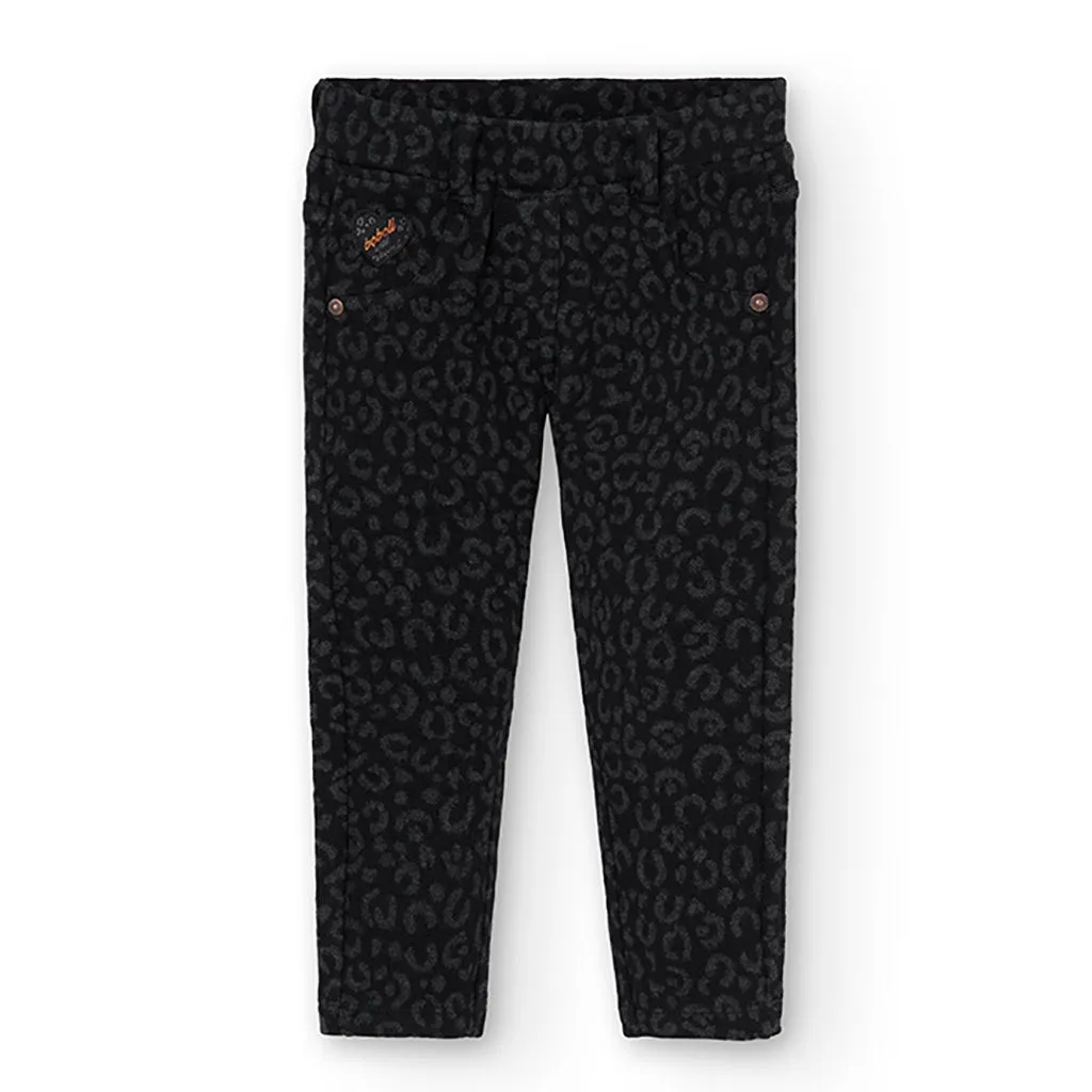 Black Leopard Print Pants