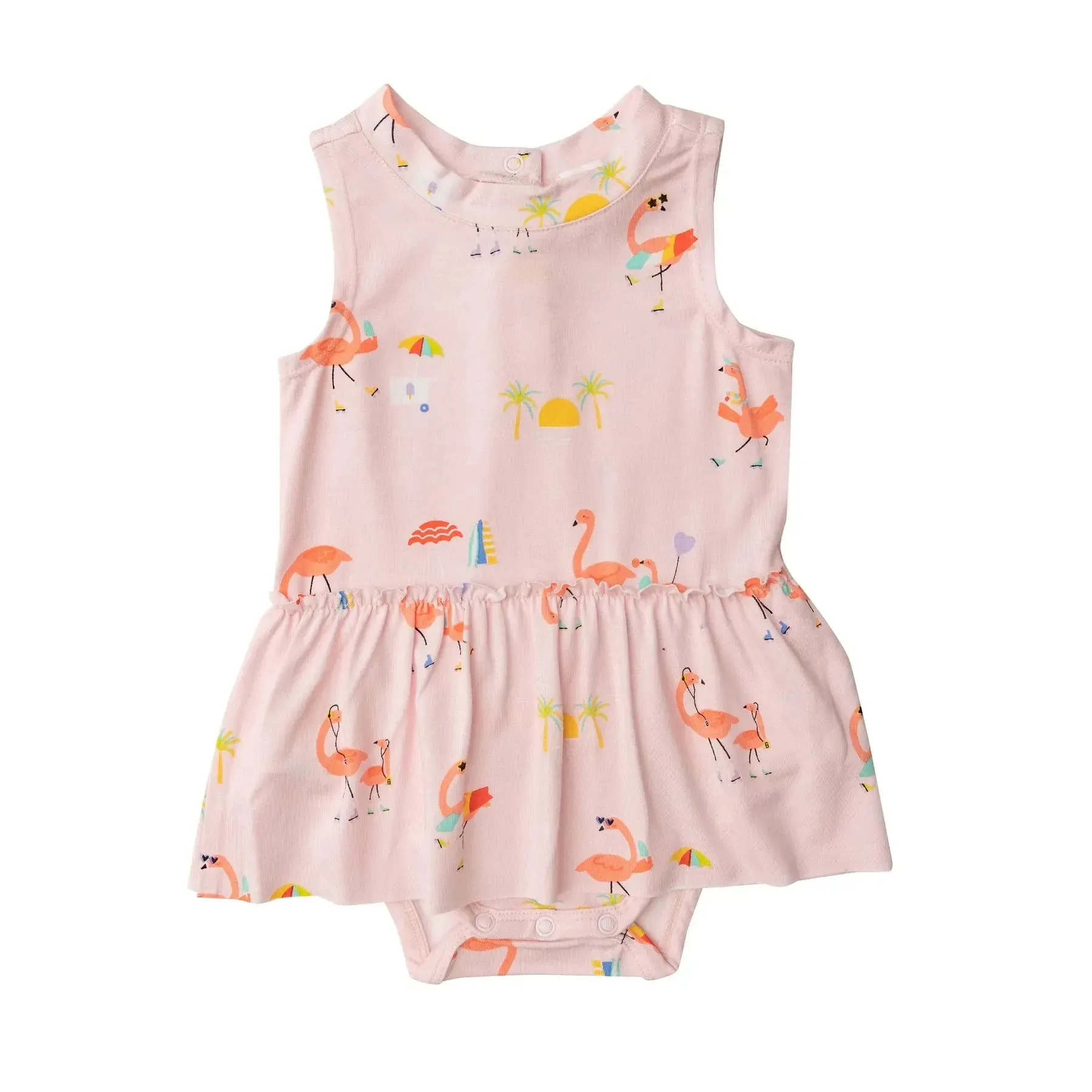 Bodysuit with Skirt - Boardwalk Flamingos | Angel Dear