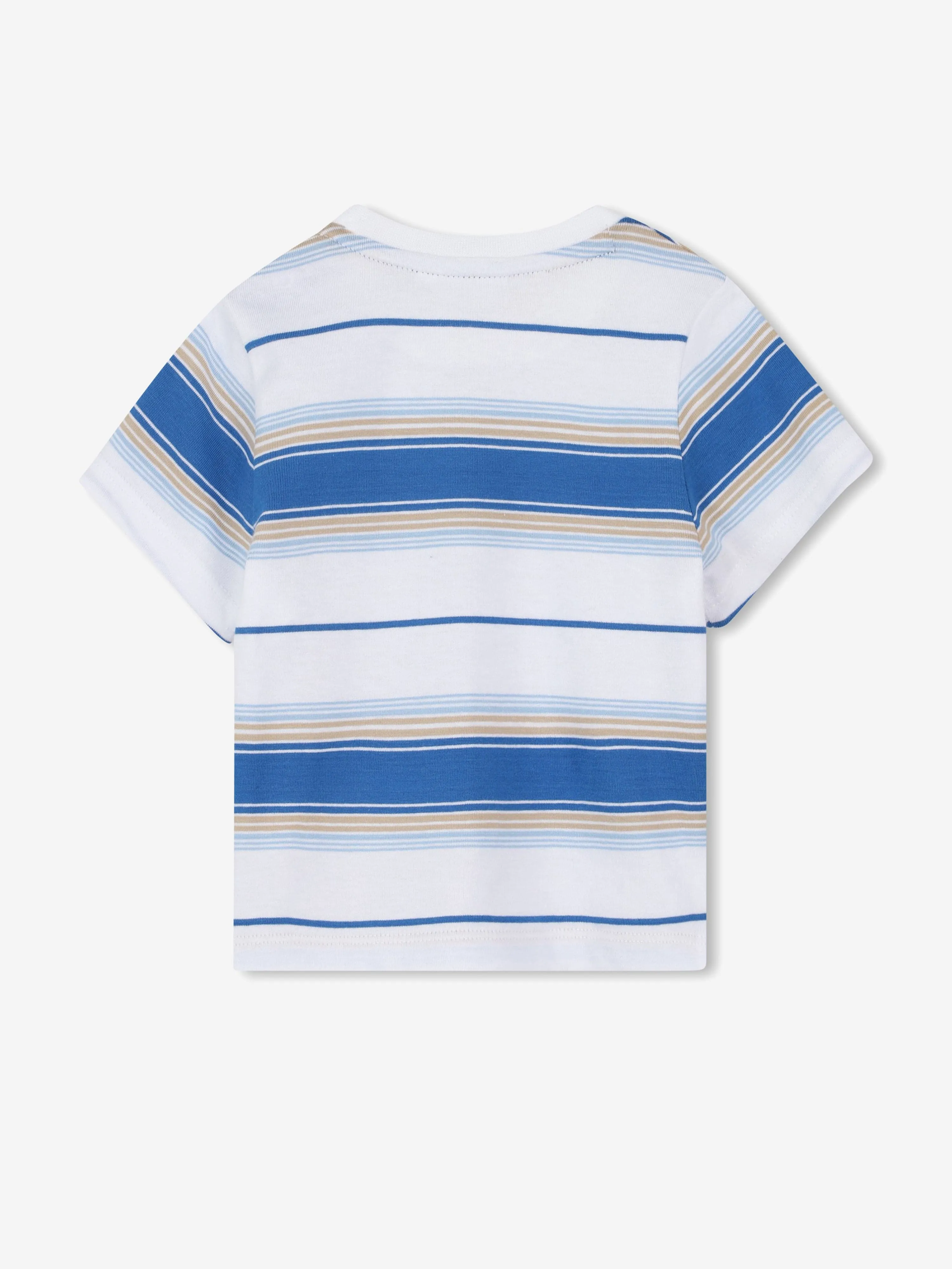 BOSS Baby Boys Striped Logo T-Shirt in Blue