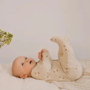 Bouquet Print on Beige Sleeper | Petit Lem