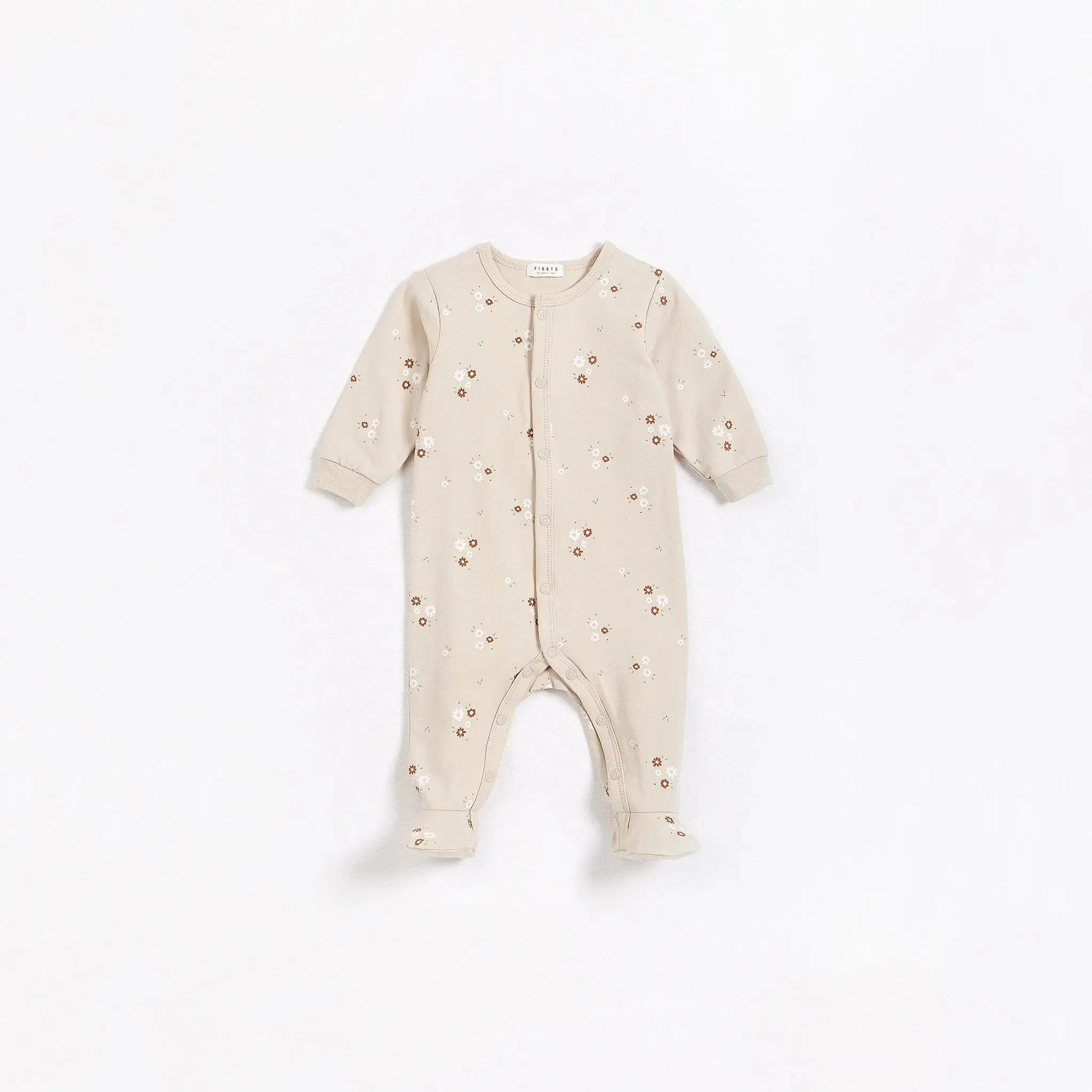 Bouquet Print on Beige Sleeper | Petit Lem