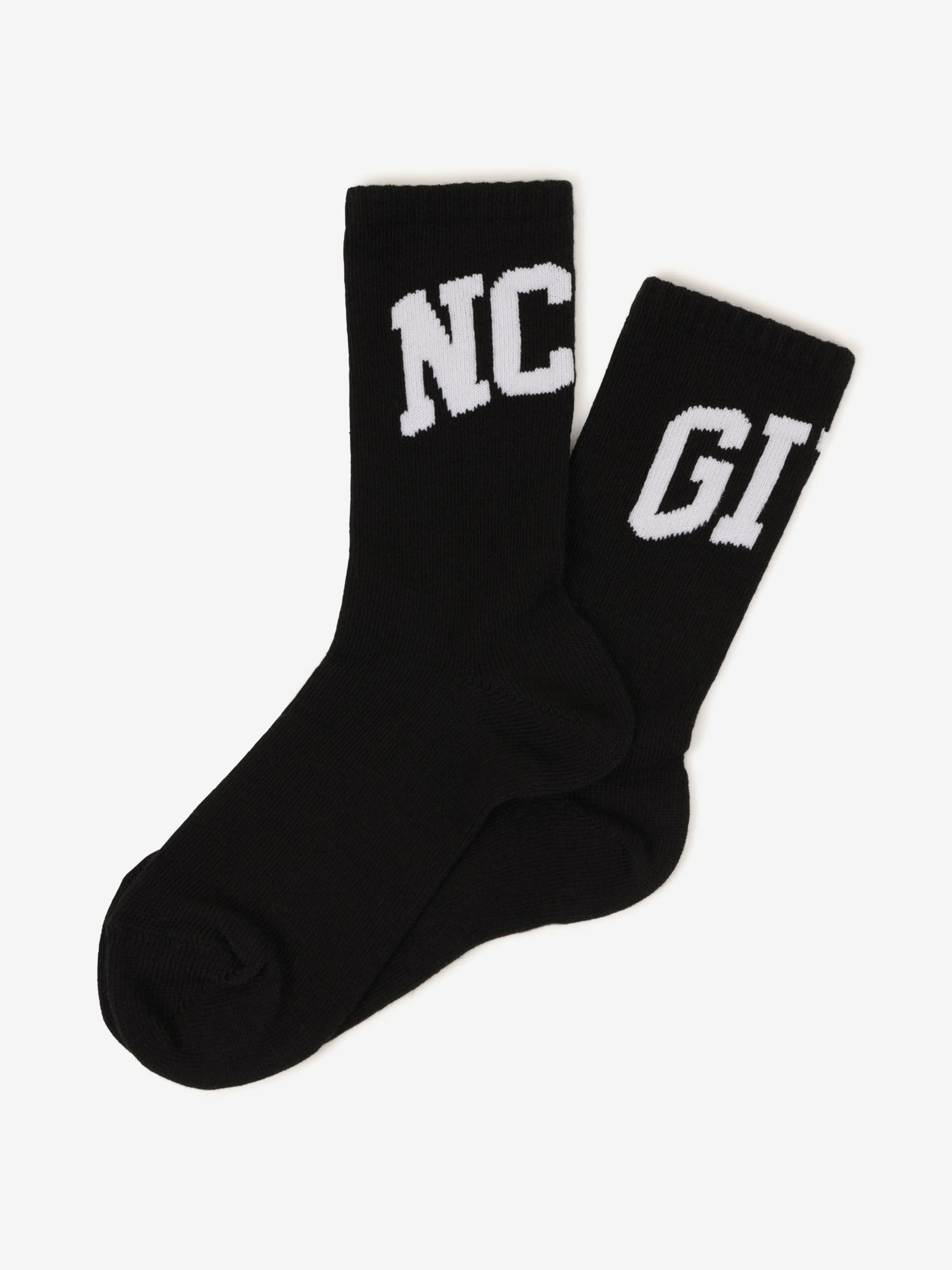 Boys Jacquard Logo Socks in Black
