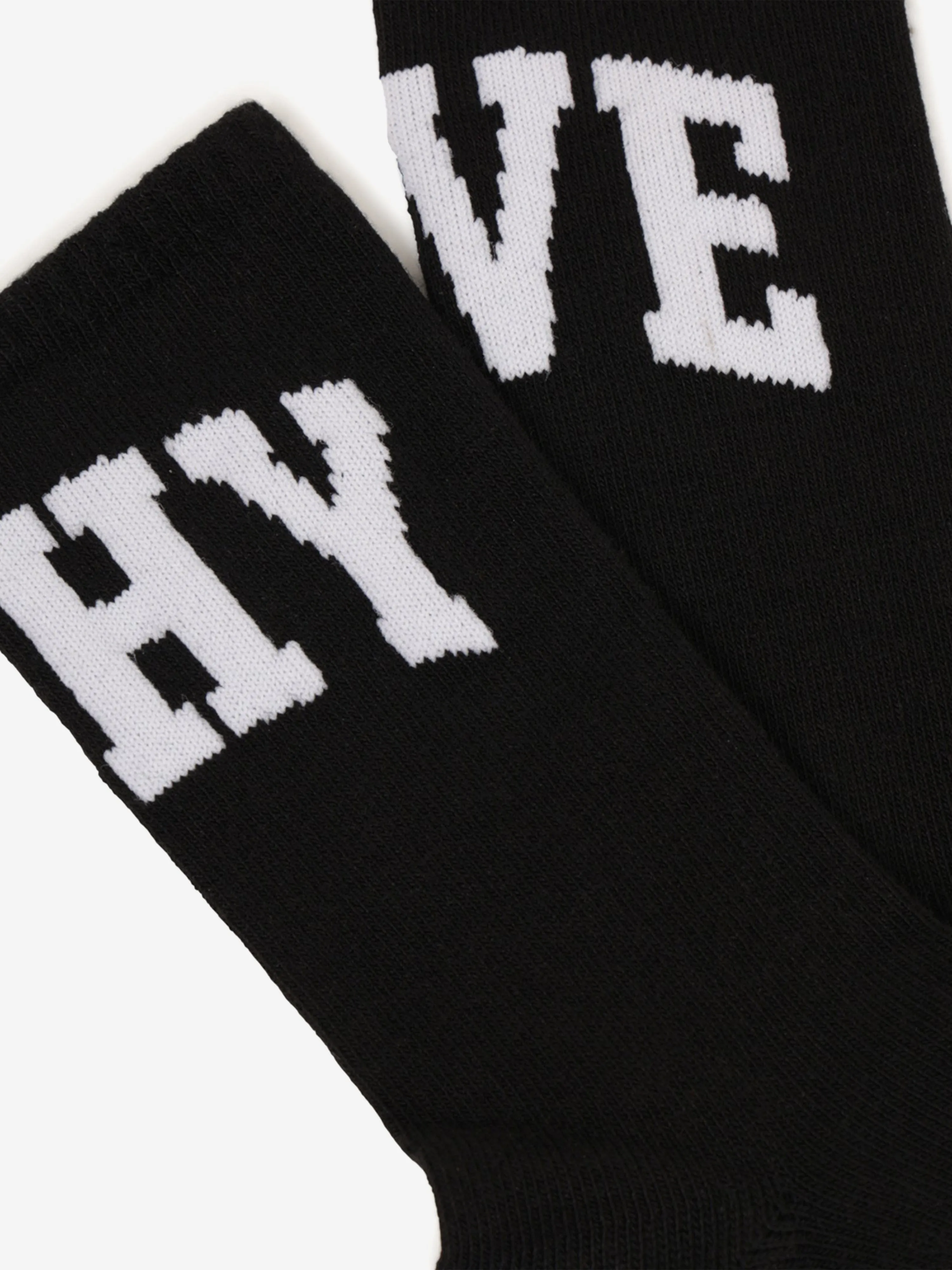 Boys Jacquard Logo Socks in Black