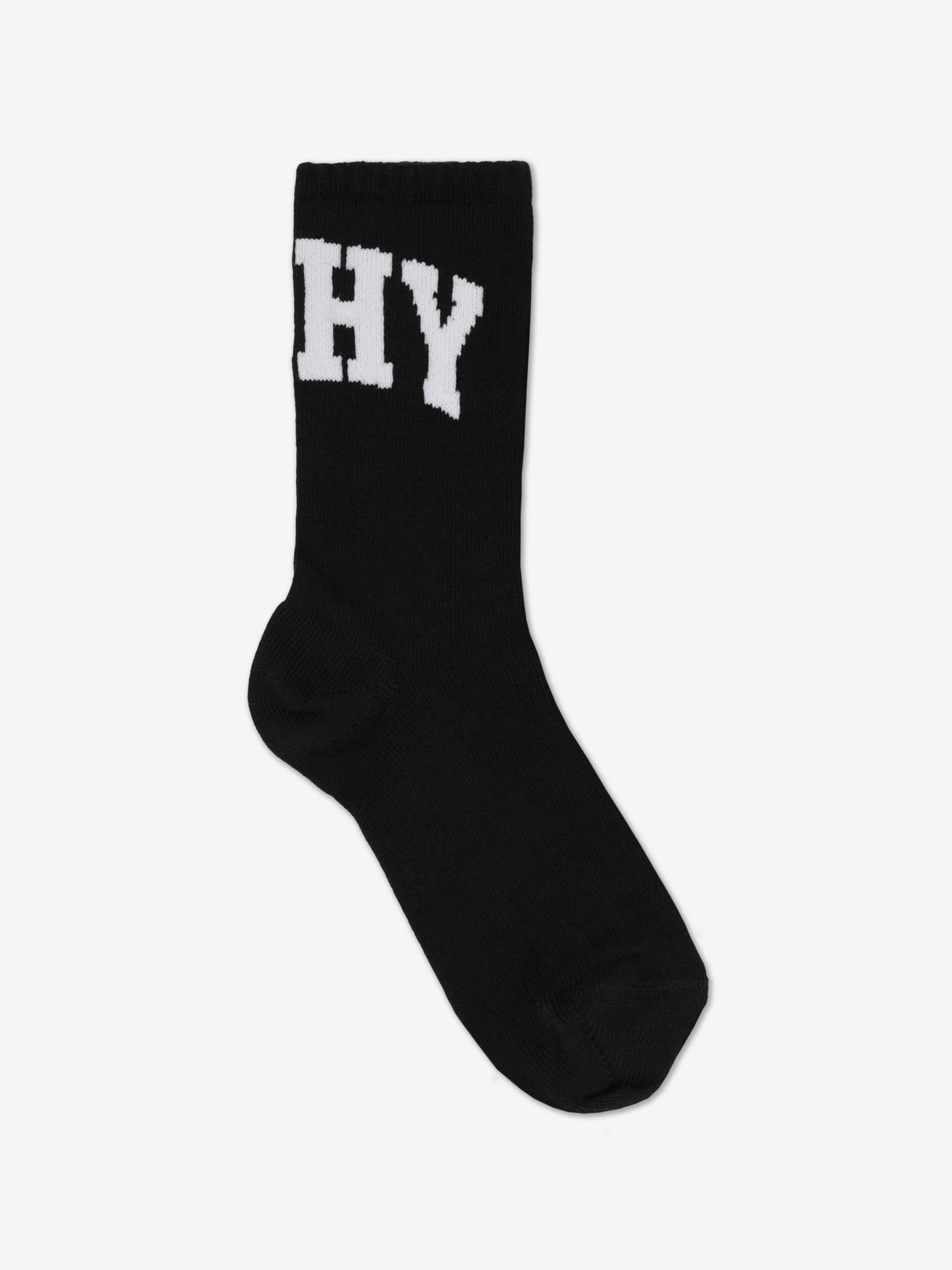 Boys Jacquard Logo Socks in Black