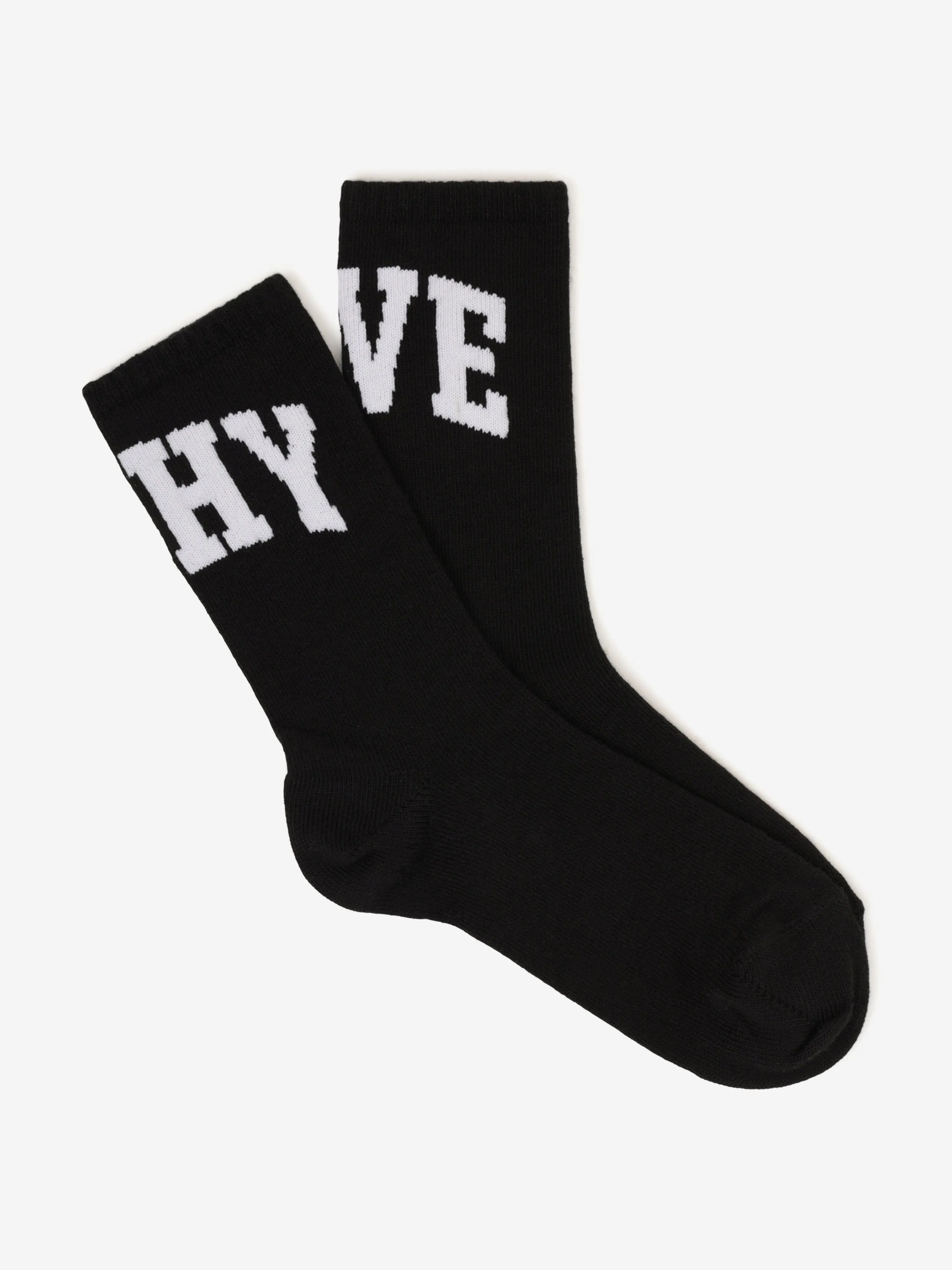 Boys Jacquard Logo Socks in Black