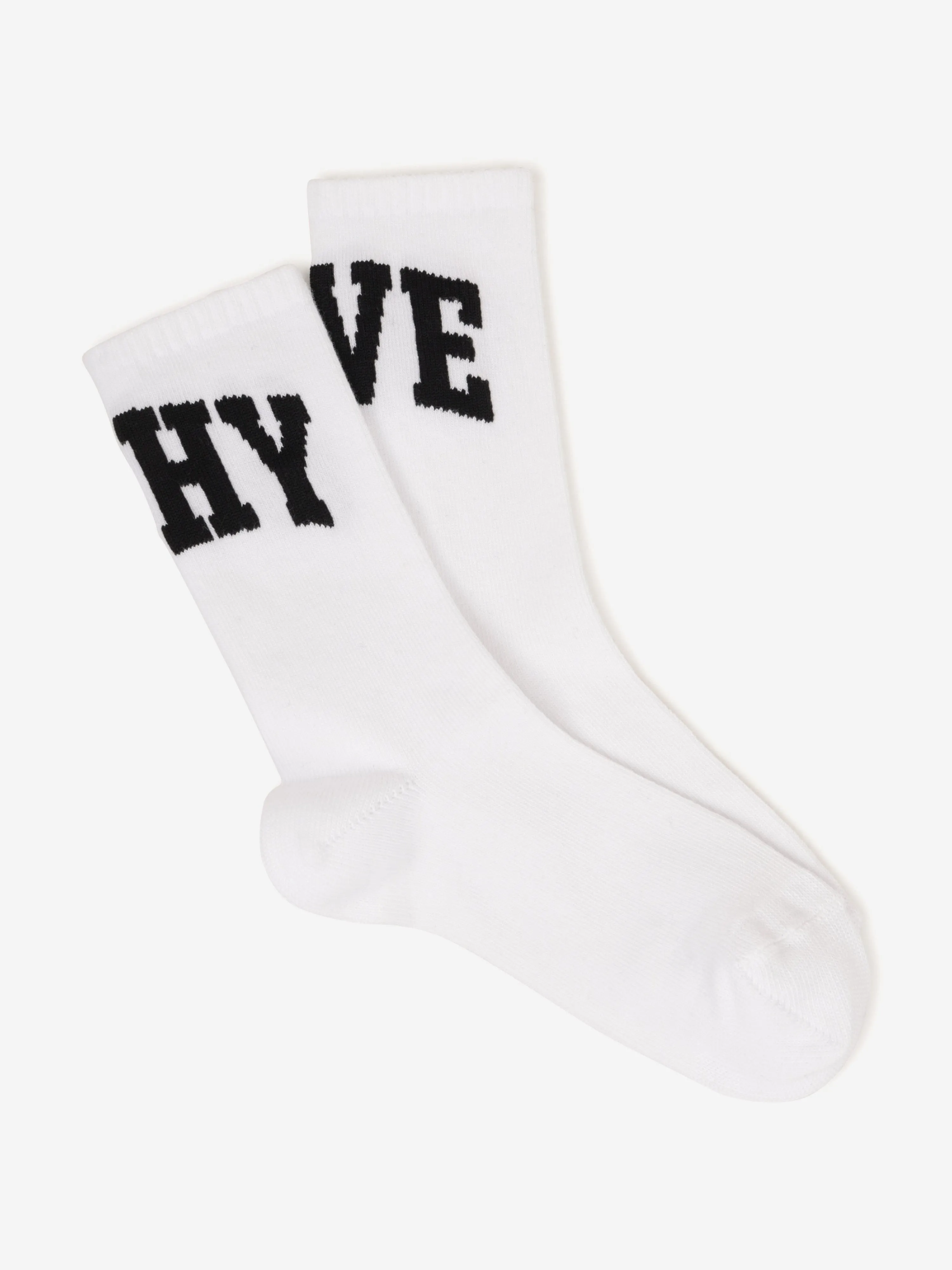 Boys Jacquard Logo Socks in White