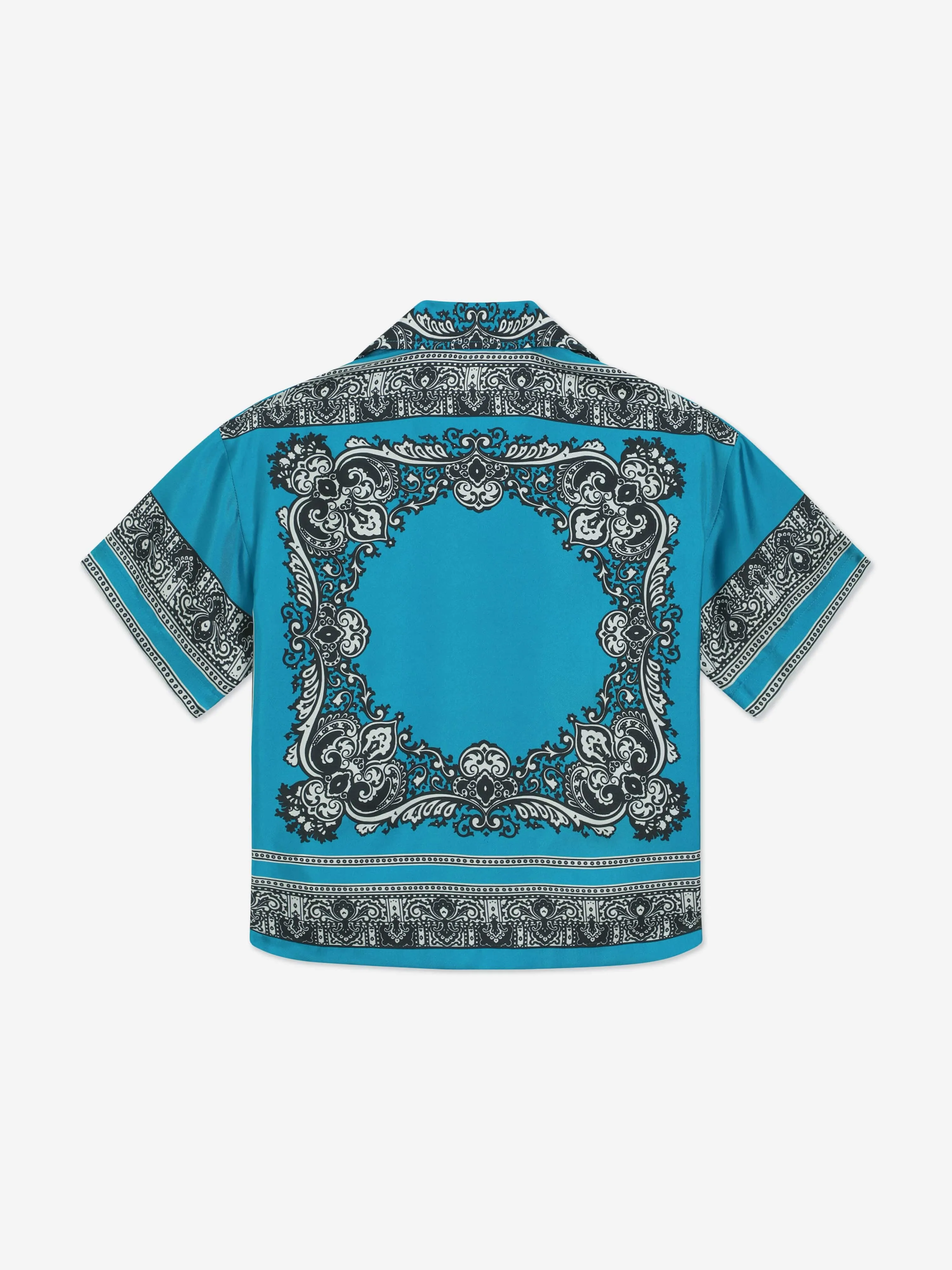 Boys Silk Bandana Print Shirt in Blue