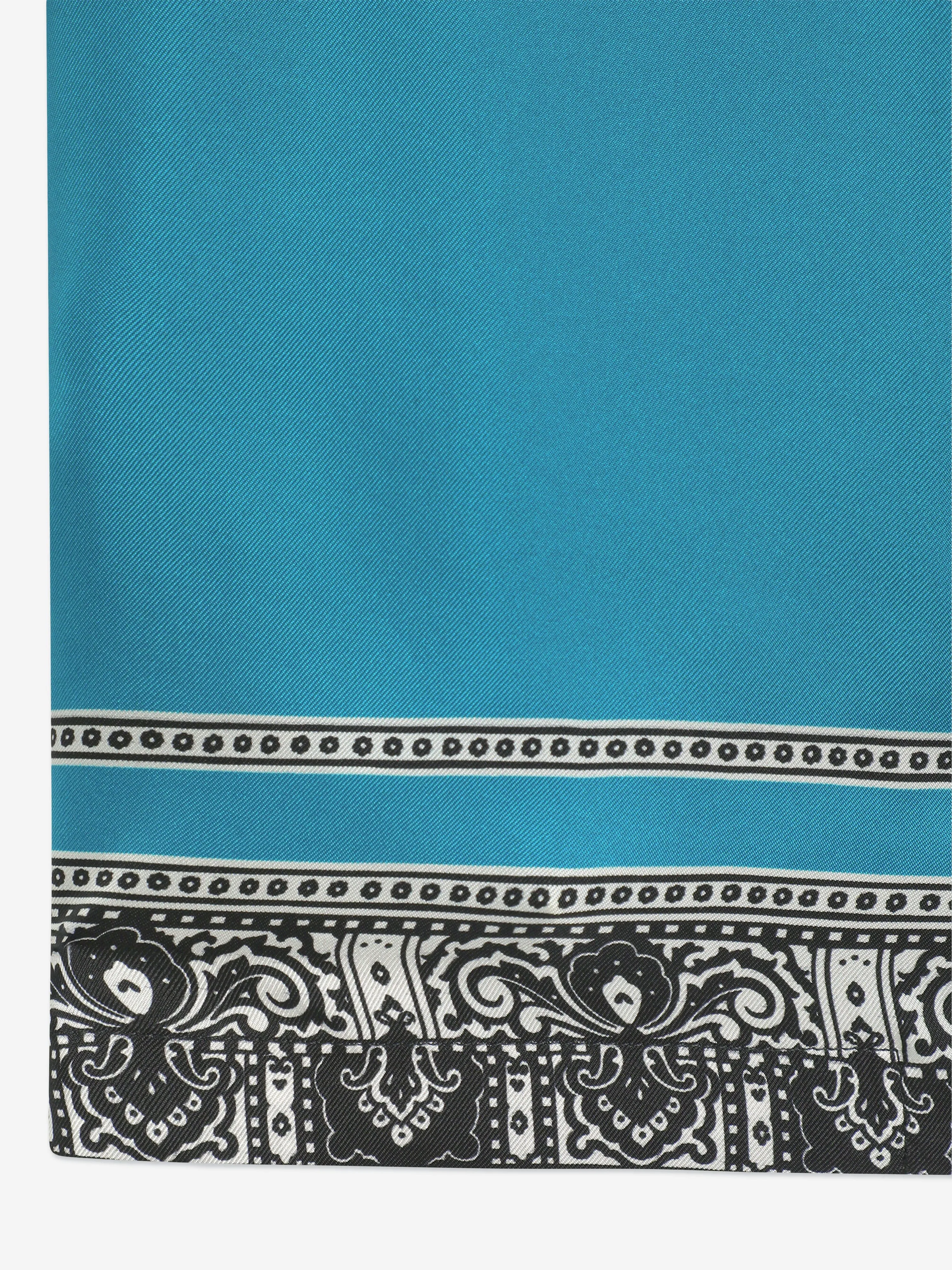 Boys Silk Bandana Print Shirt in Blue