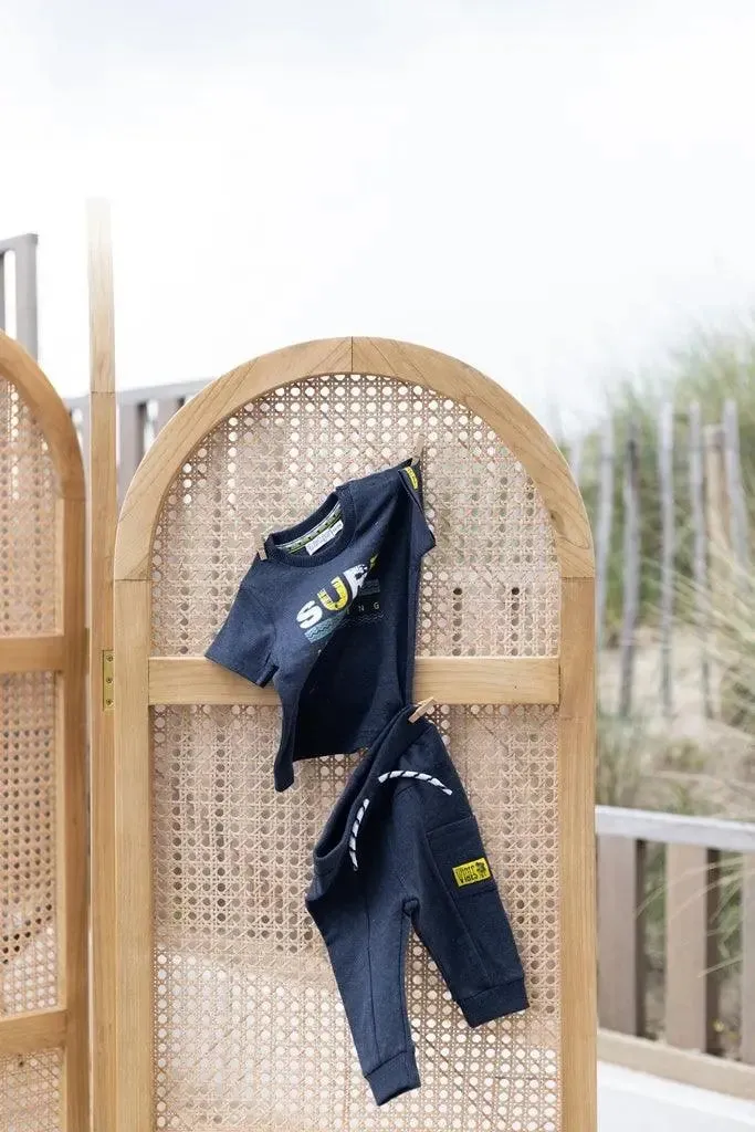 Boys T-shirt Blue Melange Surf | Dirkje