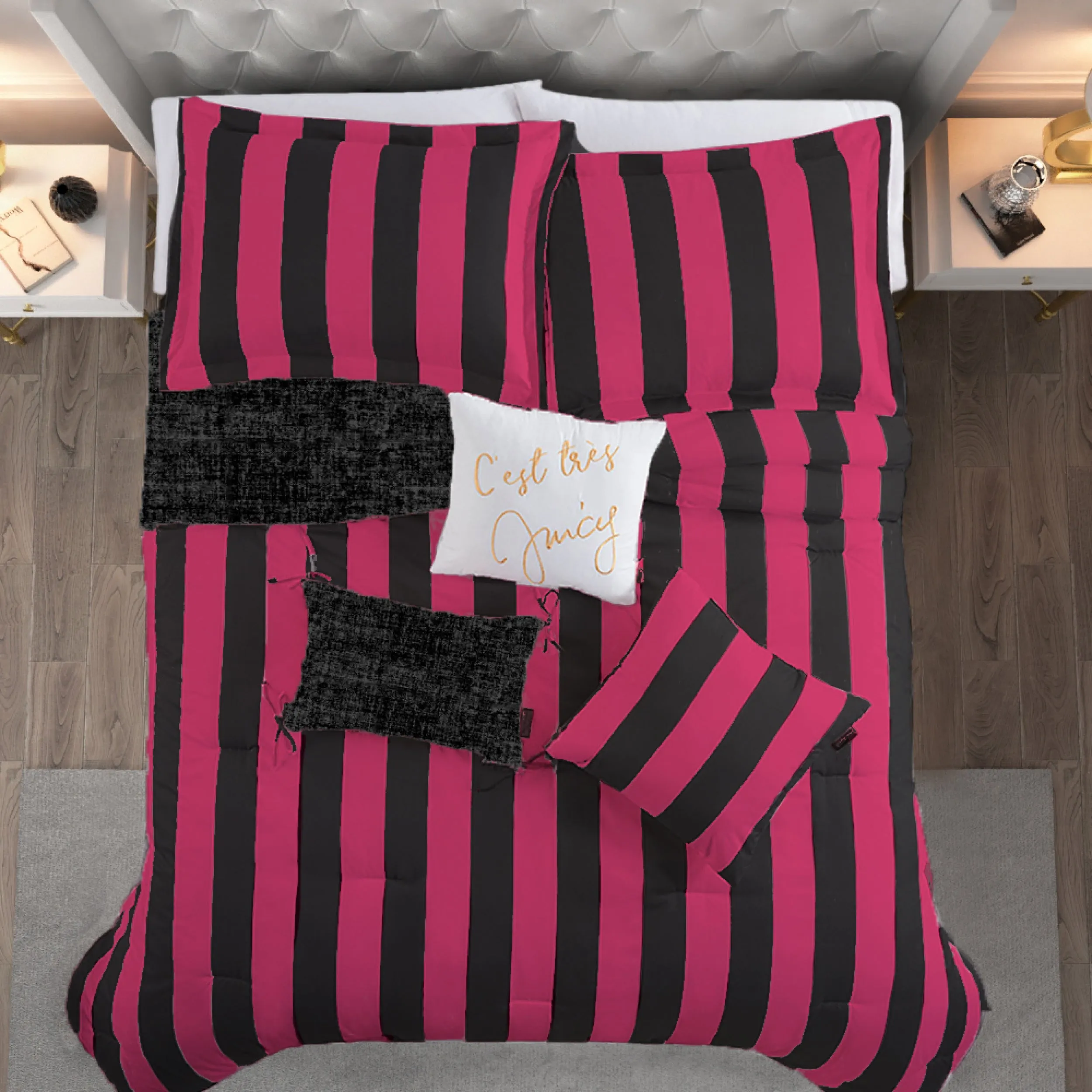 Cabana Striped Reversible Comforter Set Juicy Couture