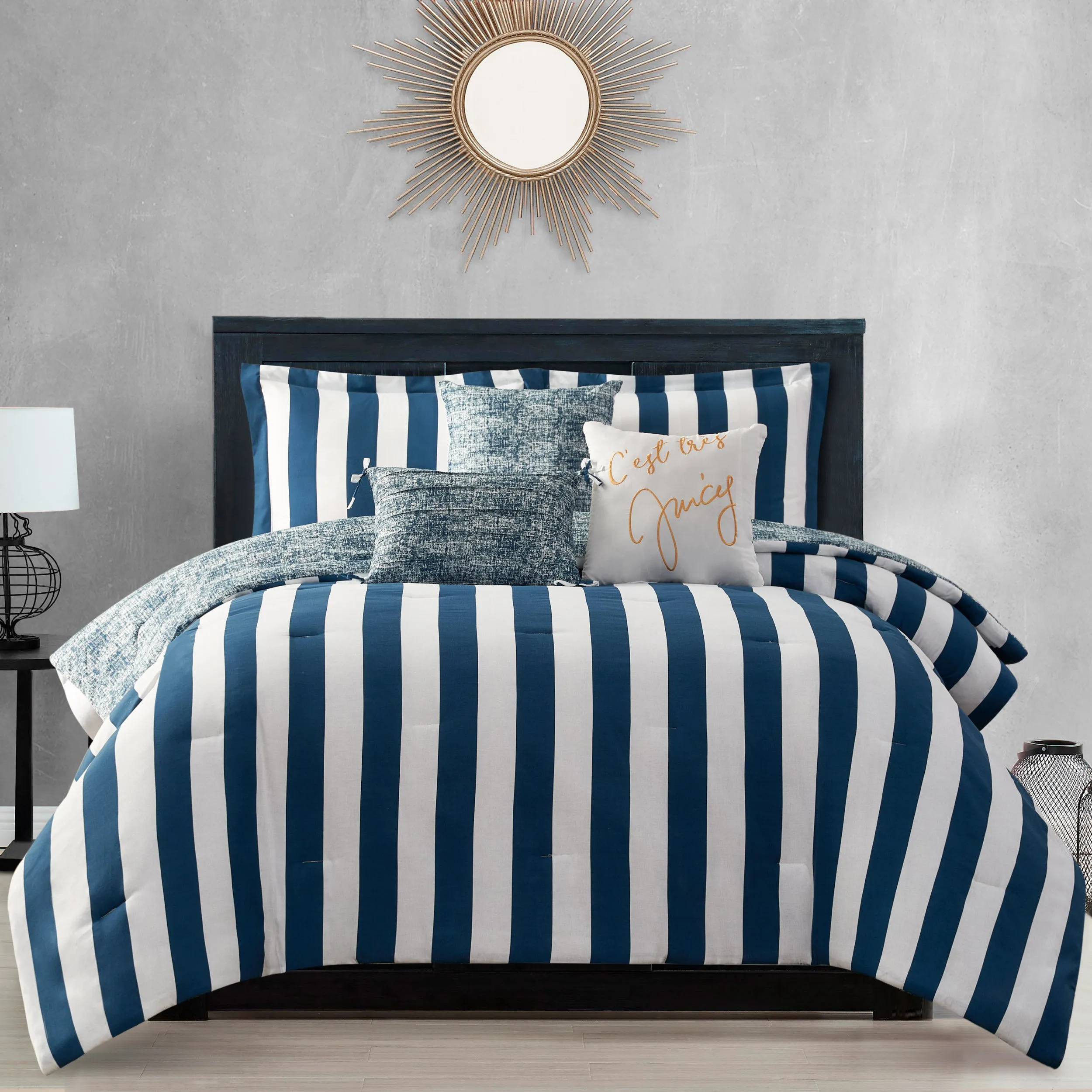 Cabana Striped Reversible Comforter Set Juicy Couture