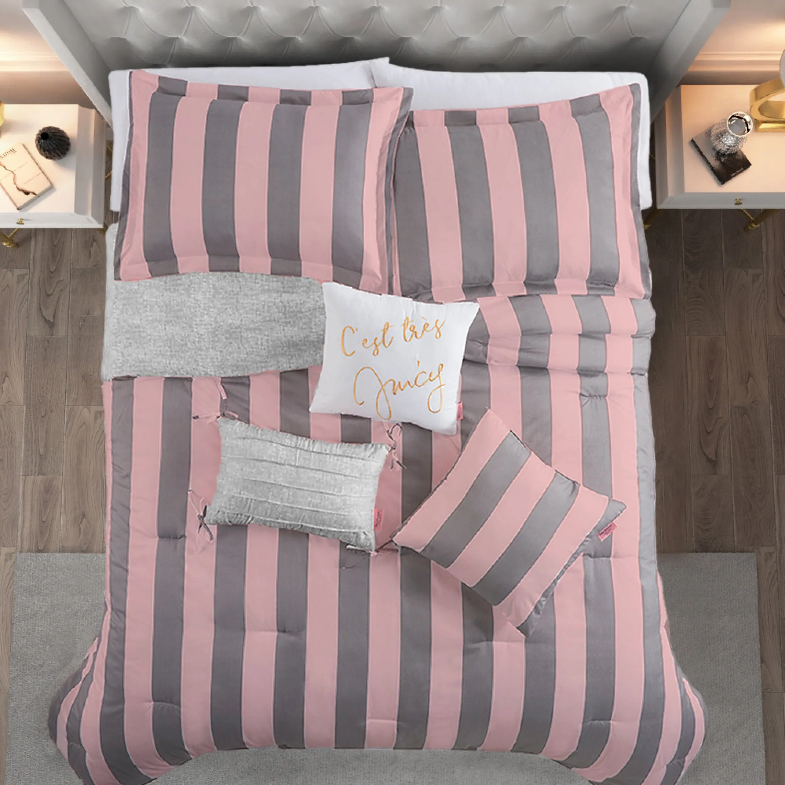Cabana Striped Reversible Comforter Set Juicy Couture