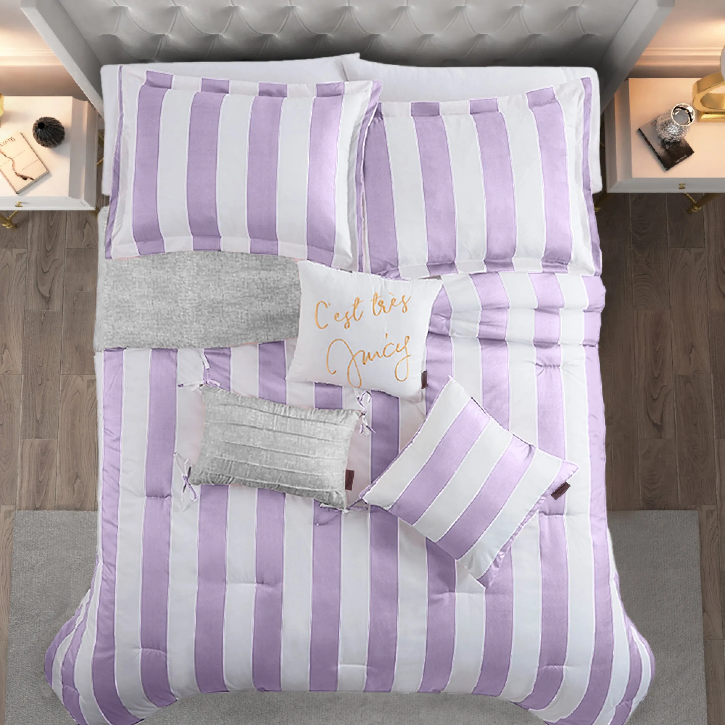 Cabana Striped Reversible Comforter Set Juicy Couture