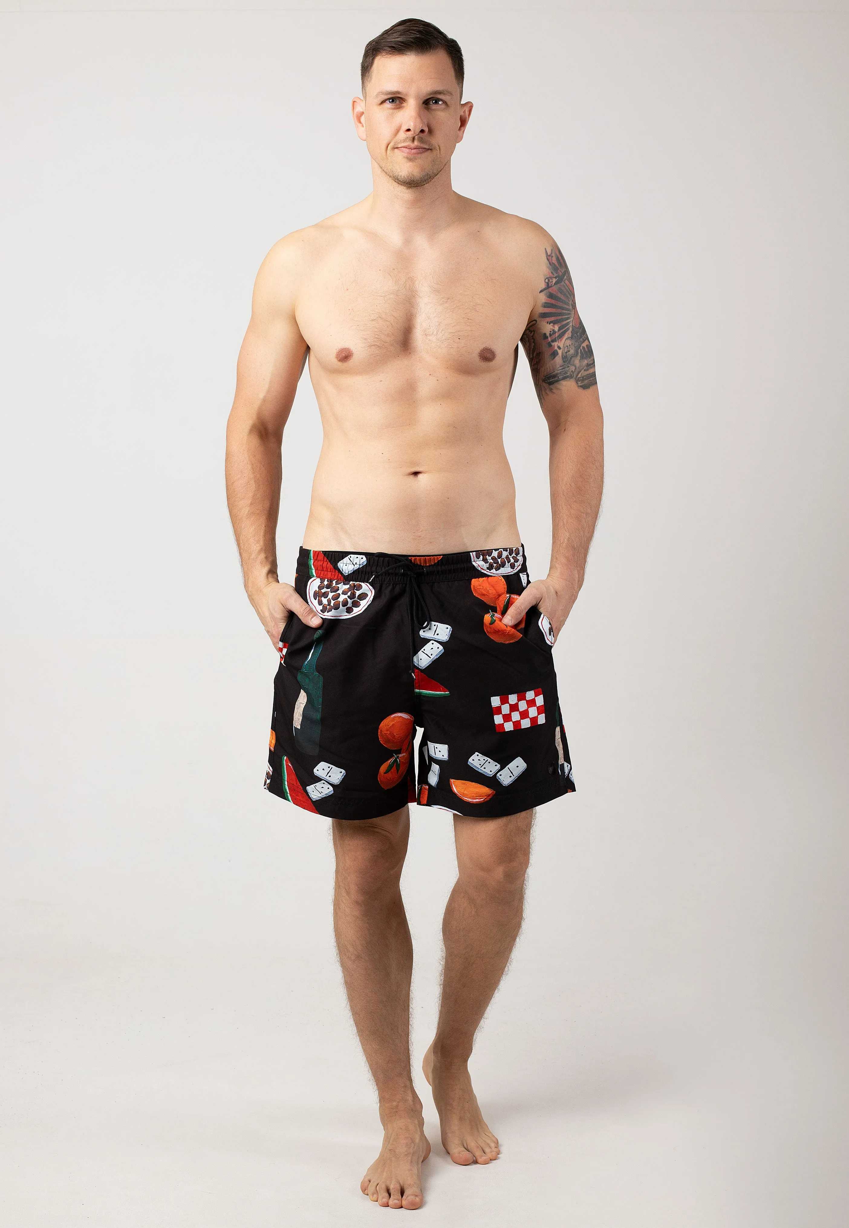 Carhartt WIP - Slater Swim Isis Maria Dinner Print/Black - Board Shorts