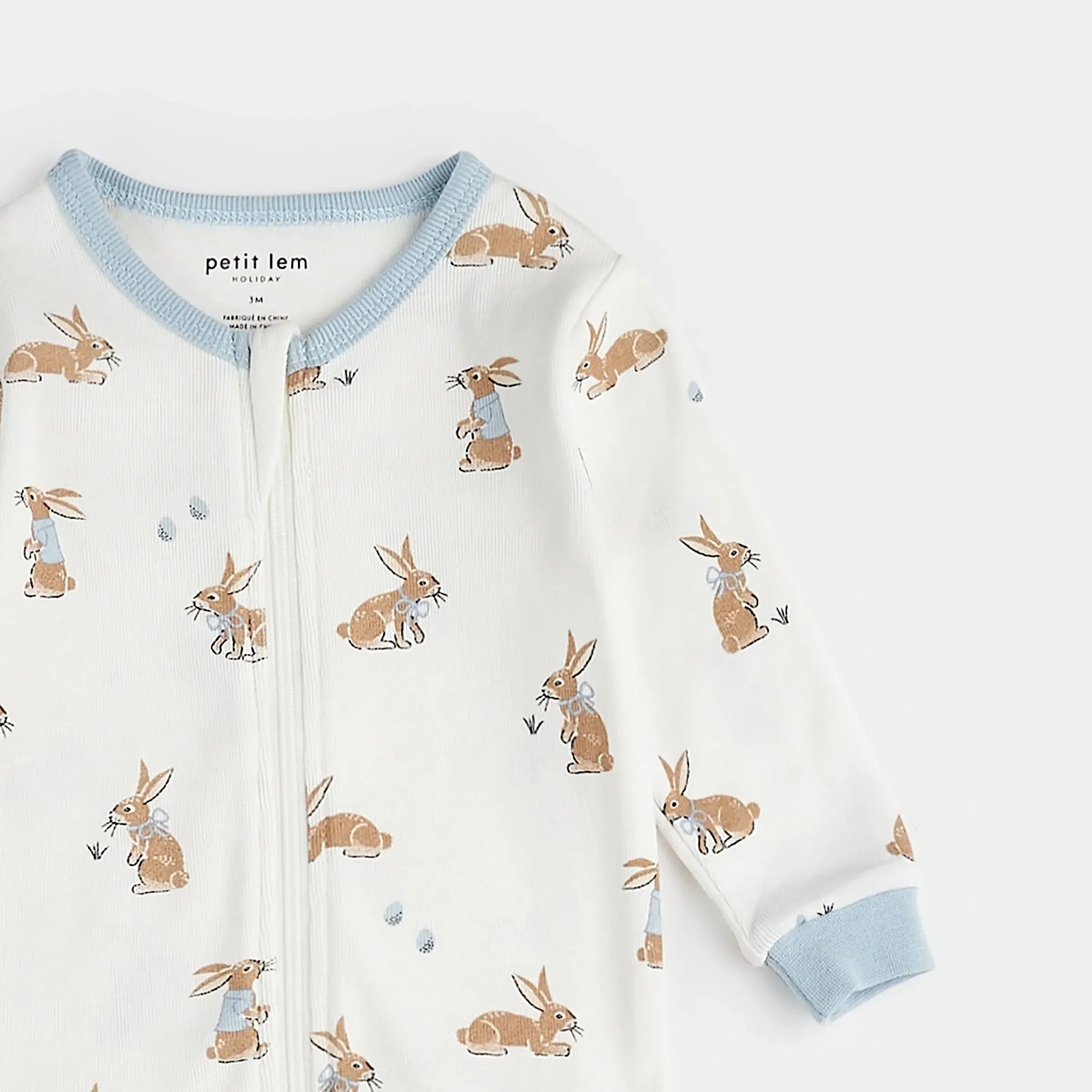 Chocolate Bunnies Print Sleeper | Petit Lem