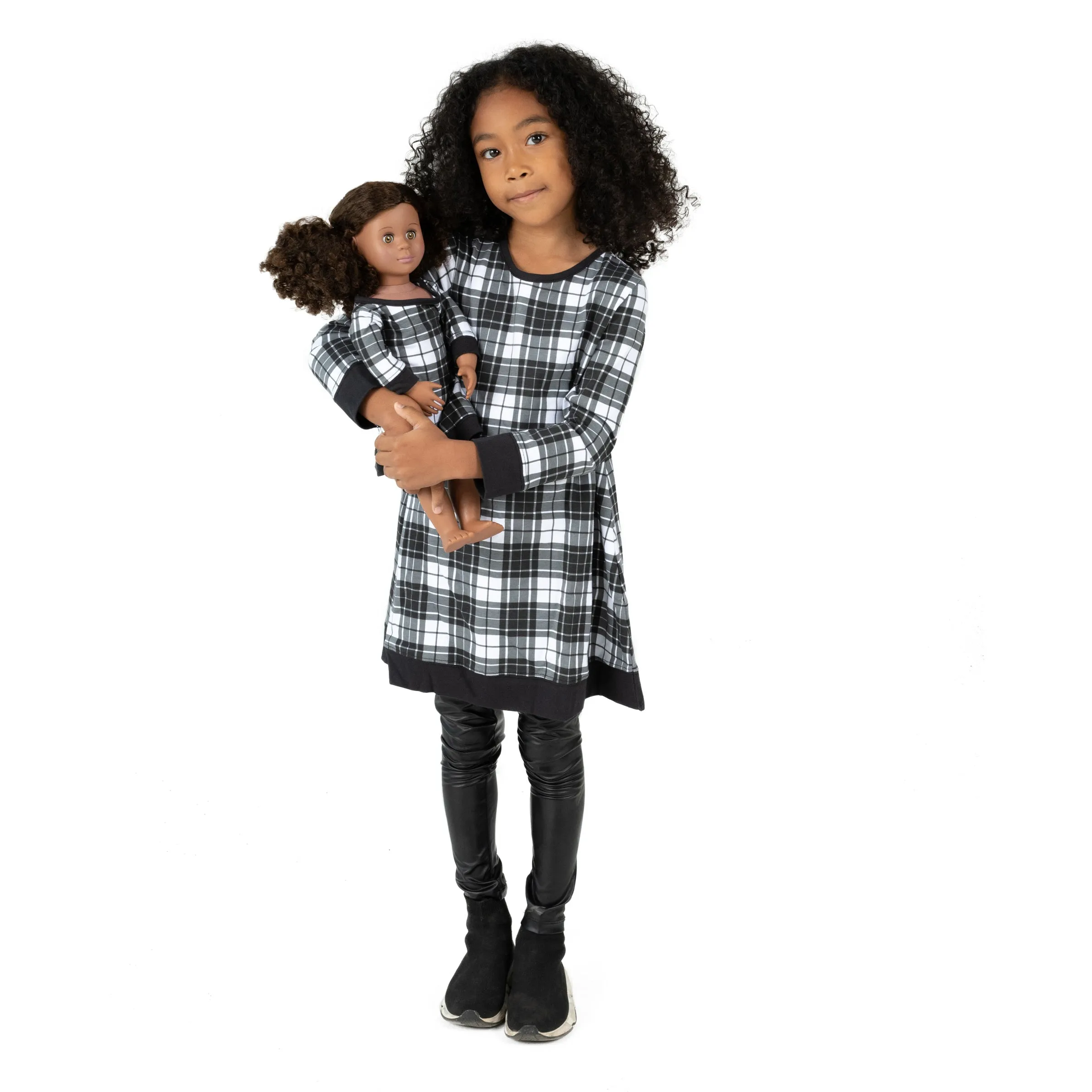 Christmas Girls and Matching Doll Cotton Dress Plaid