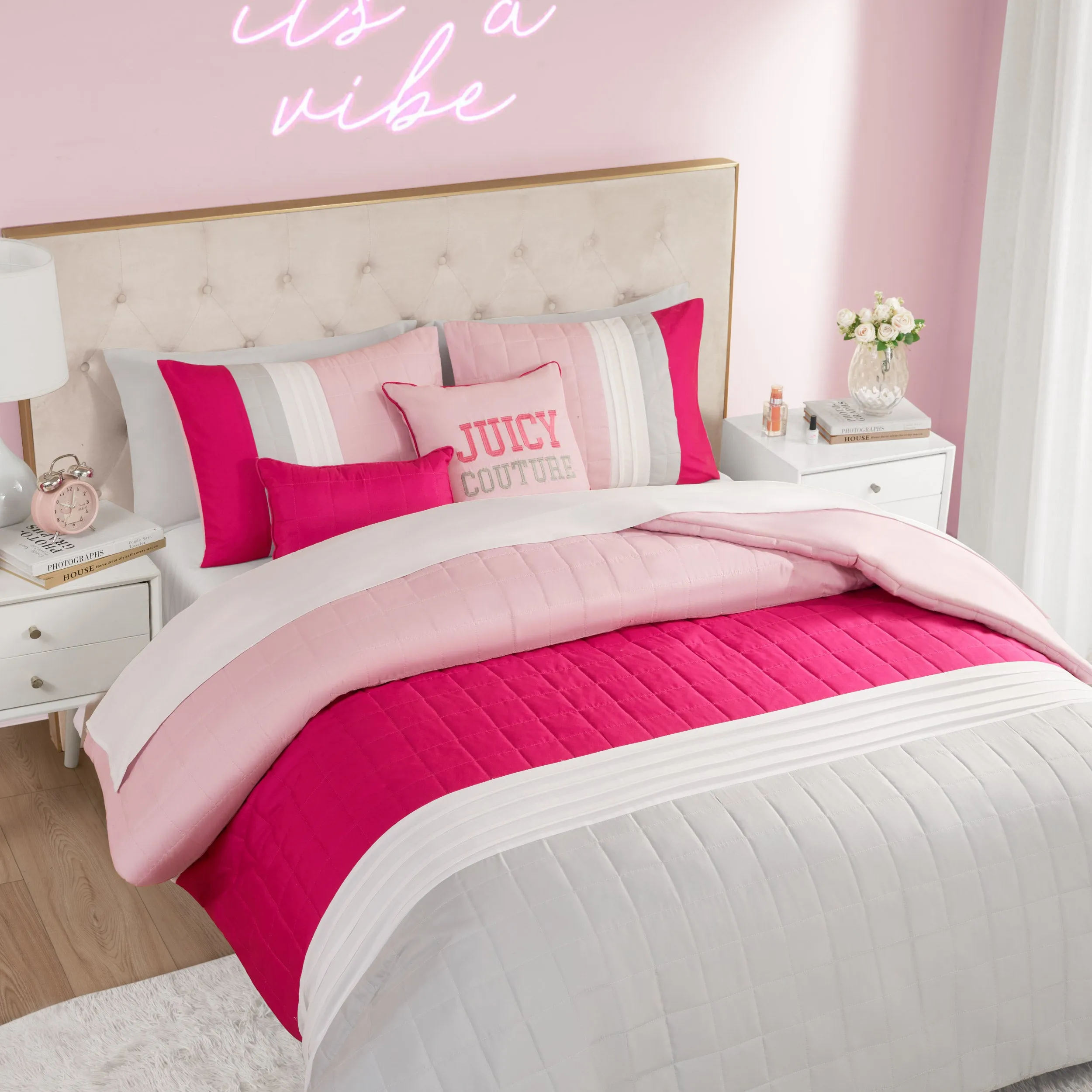 Color Blocked Pieced Comforter Set Juicy Couture
