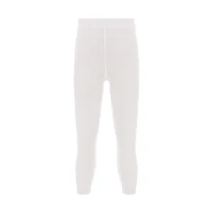 Cream Plain Solid Tights