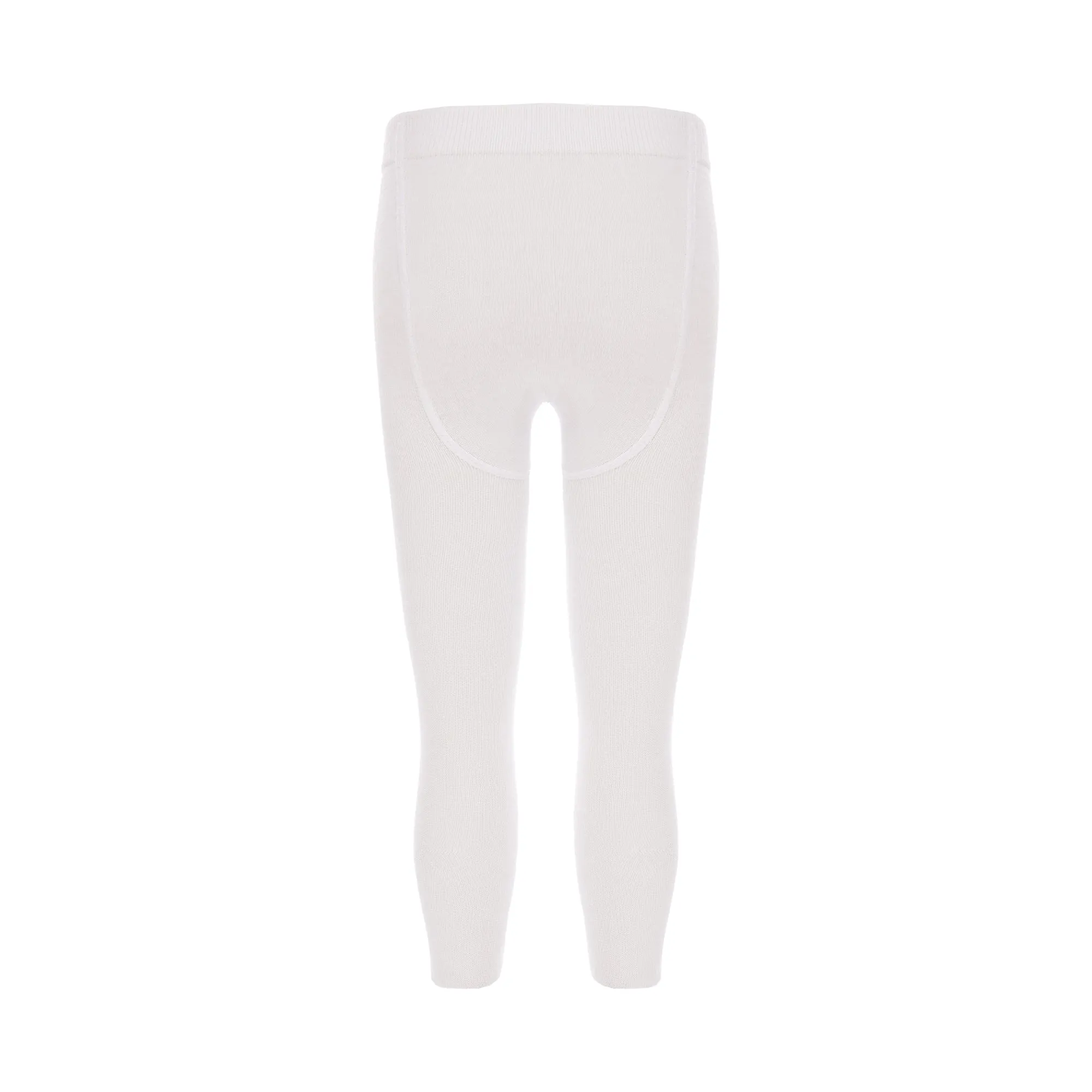 Cream Plain Solid Tights