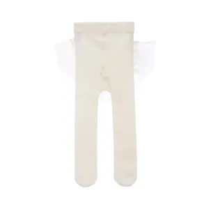 Cream Tulle Ruffle Tights