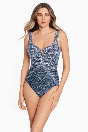 Criss Cross Escape One Piece in Silver Shores