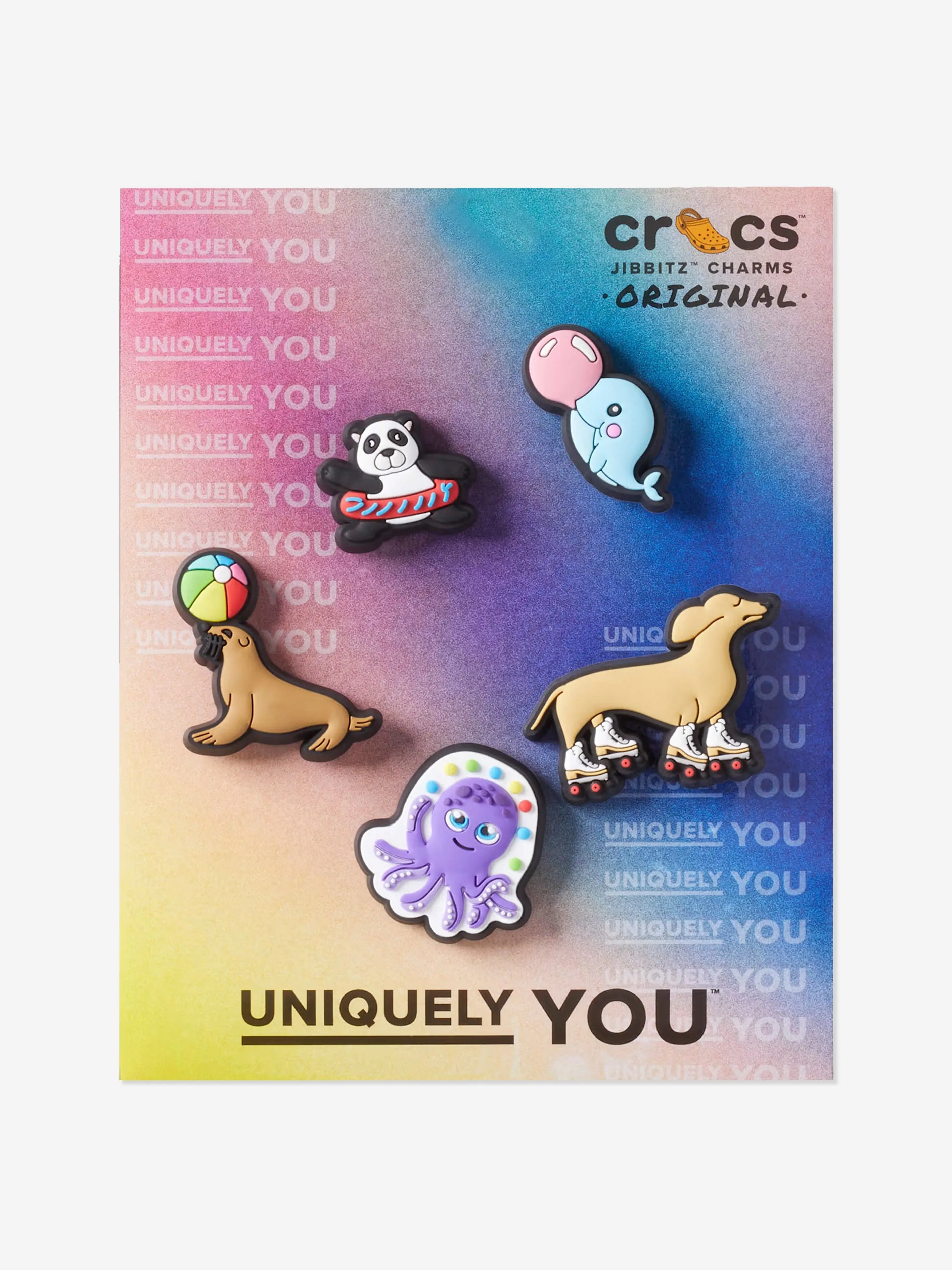 Crocs Kids Fun Animal Friends Jibbitz Charm 5 Pack in Multicolour